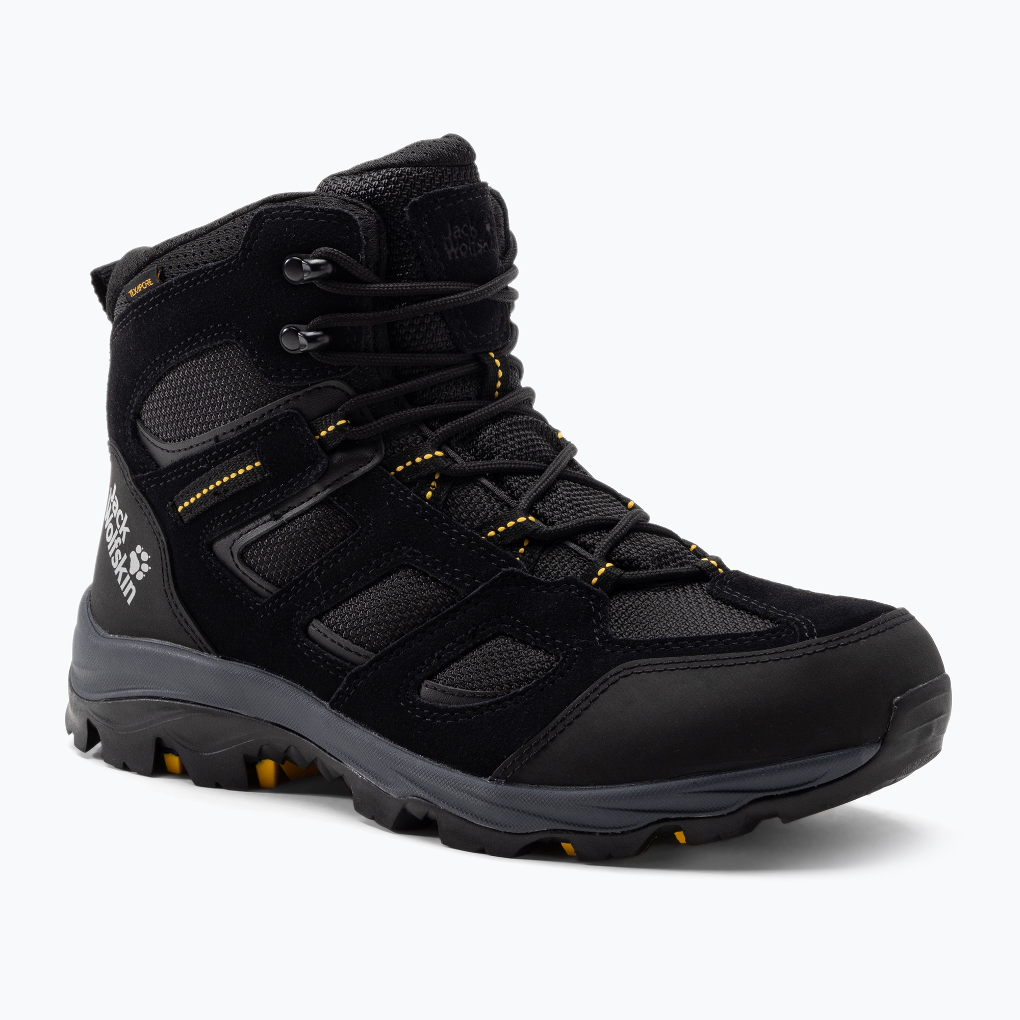 Buty trekkingowe męskie Jack Wolfskin Vojo 3 Texapore Mid black/burly yellow | WYSYŁKA W 24H | 30 DNI NA ZWROT