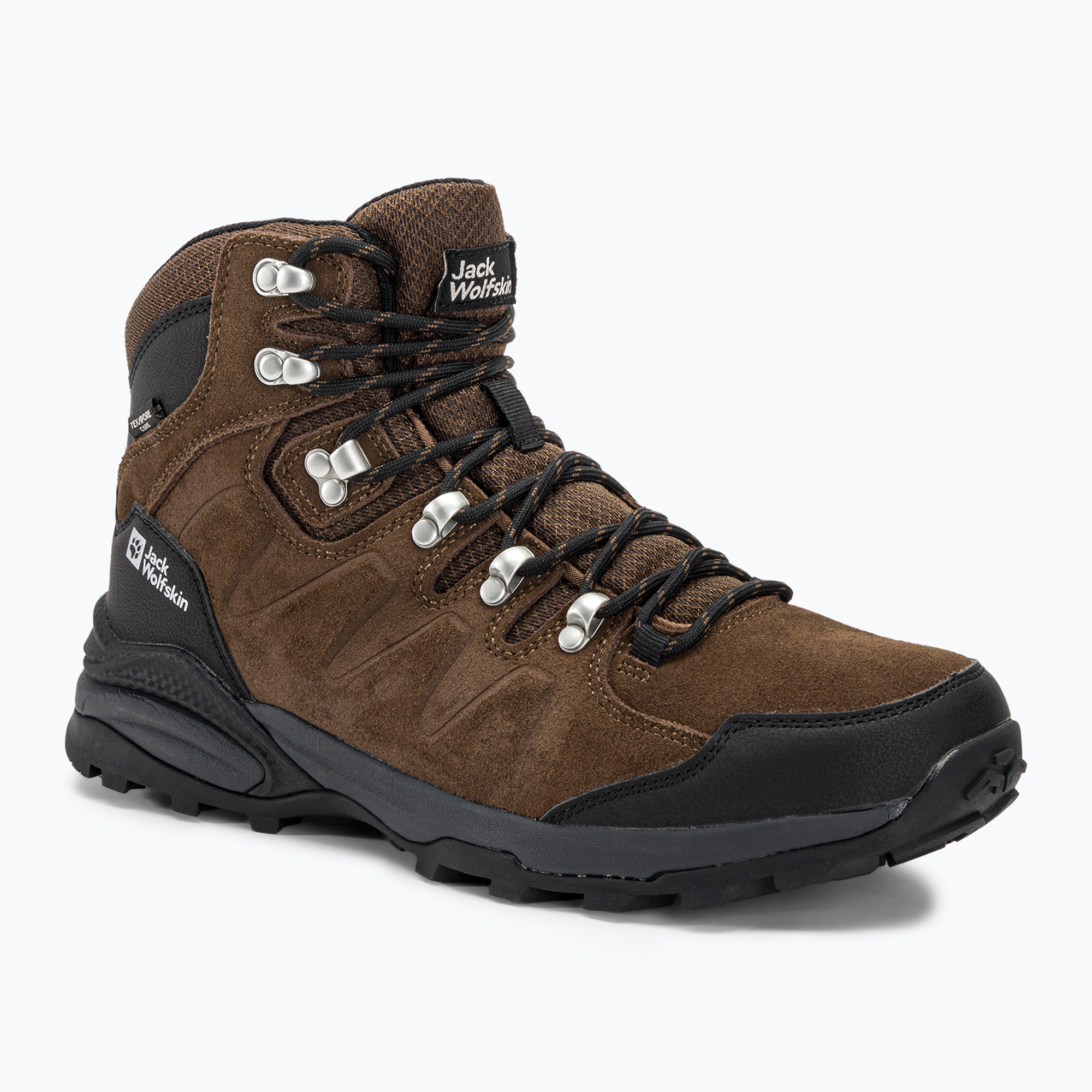 Buty trekkingowe męskie Jack Wolfskin Refugio Texapore Mid brown/ phantom | WYSYŁKA W 24H | 30 DNI NA ZWROT