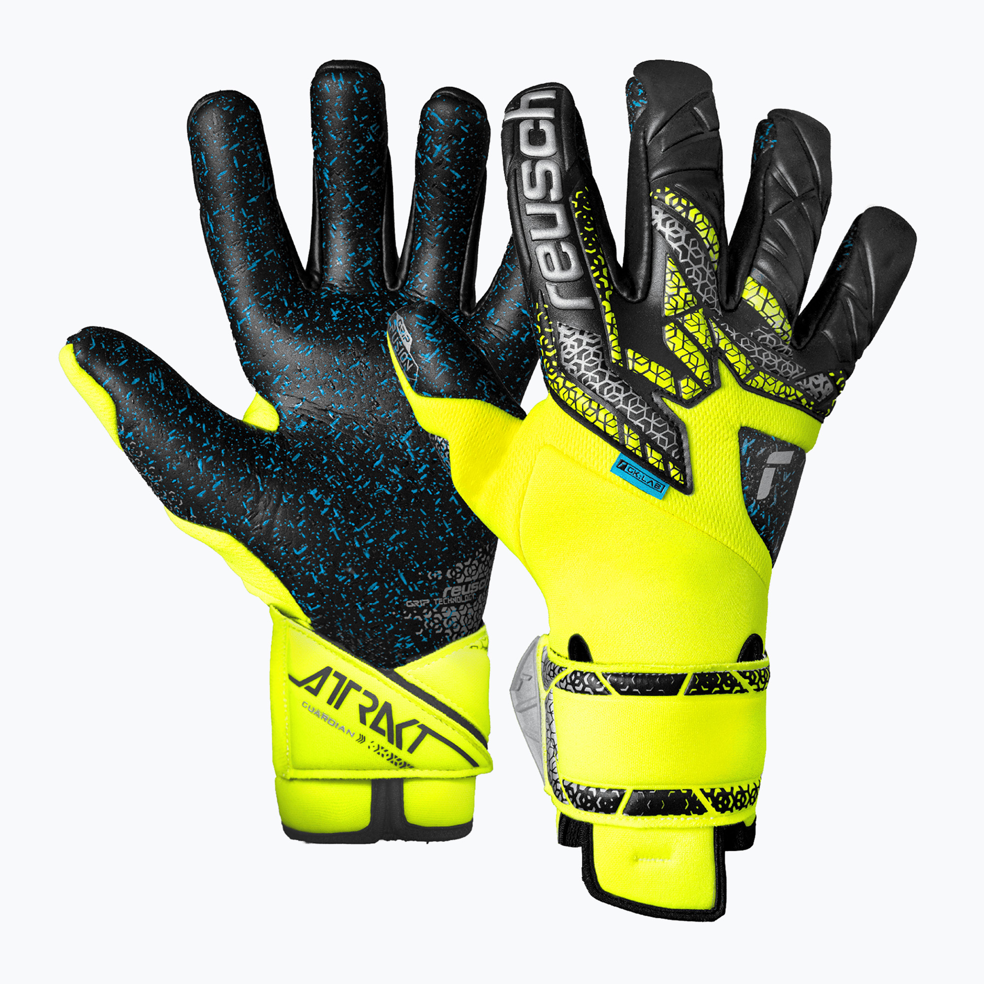 Rękawice bramkarskie Reusch Attrakt Fusion Guardian safety yellow/silver/black | WYSYŁKA W 24H | 30 DNI NA ZWROT