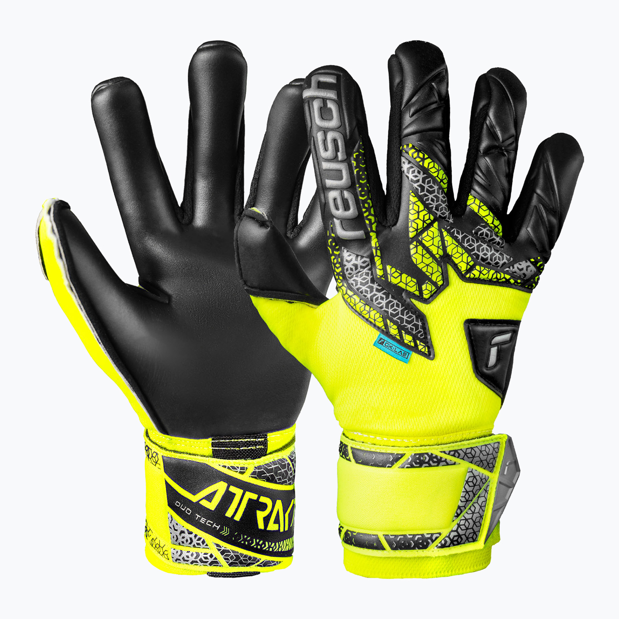 Rękawice bramkarskie Reusch Attrakt Duo safety yellow/silver/black | WYSYŁKA W 24H | 30 DNI NA ZWROT