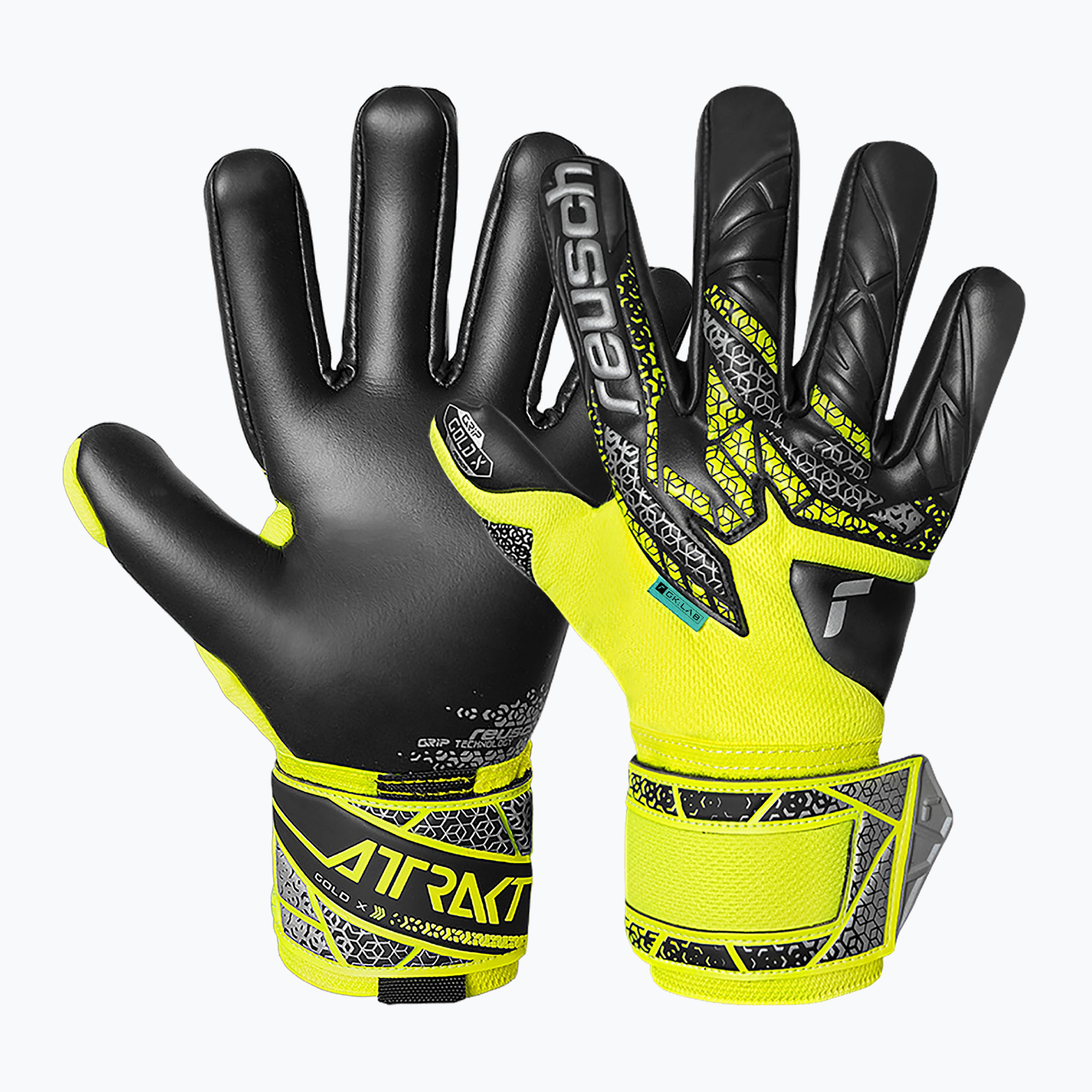 Rękawice bramkarskie Reusch Attrakt Gold X NC safety yellow/silver/black | WYSYŁKA W 24H | 30 DNI NA ZWROT