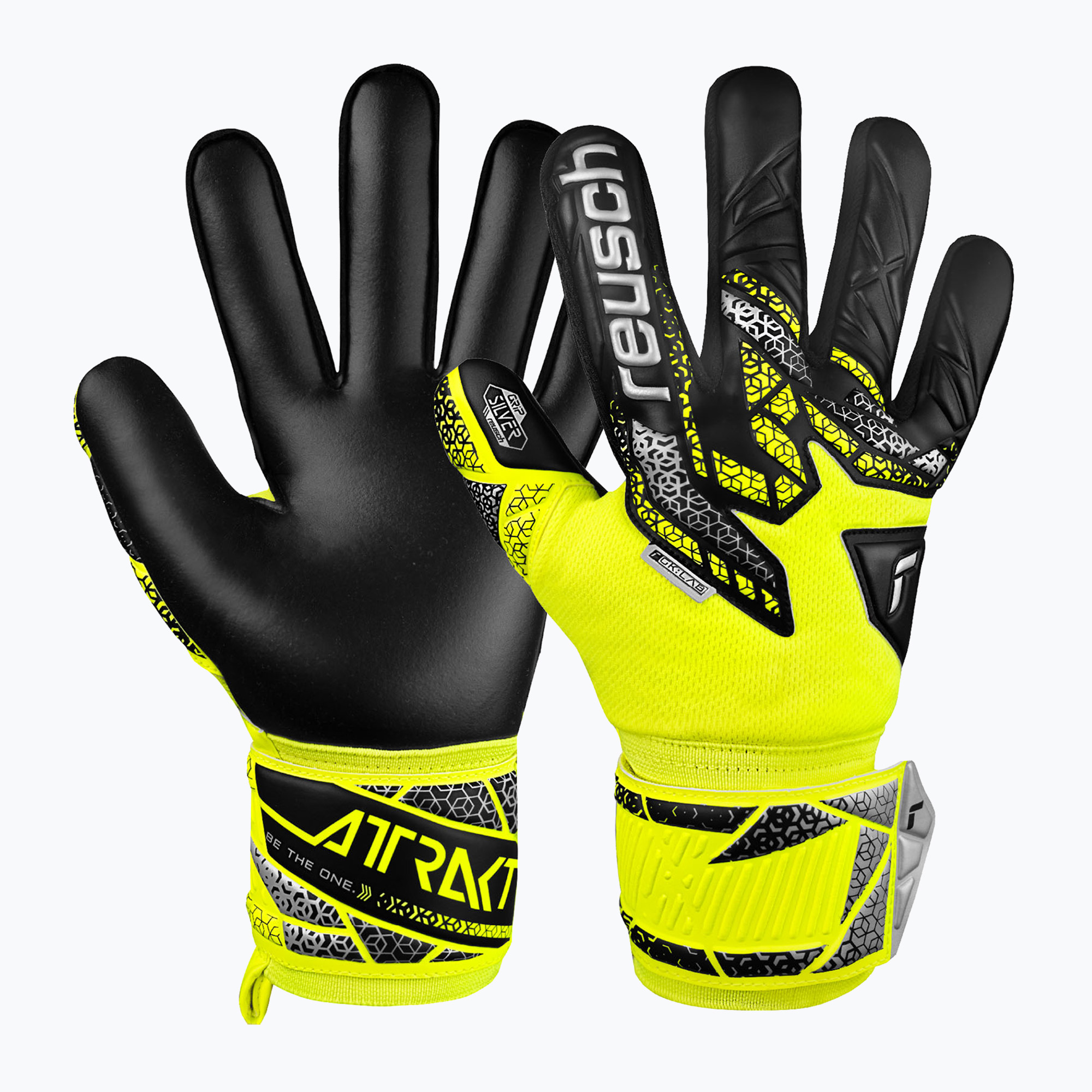 Rękawice bramkarskie Reusch Attrakt Silver safety yellow/silver/black | WYSYŁKA W 24H | 30 DNI NA ZWROT