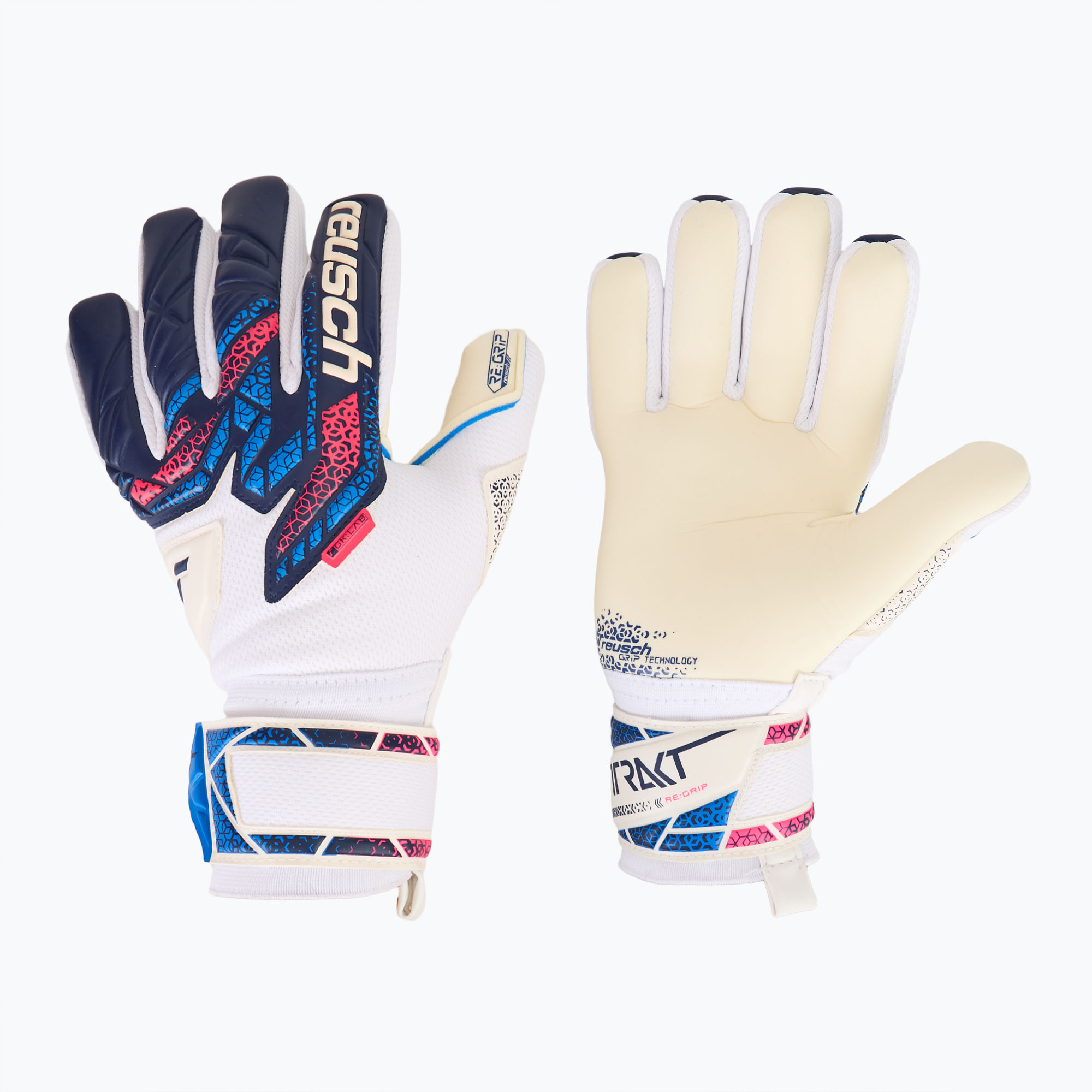 Rękawice bramkarskie Reusch Attrakt RE:GRIP NC blue/pink/white | WYSYŁKA W 24H | 30 DNI NA ZWROT