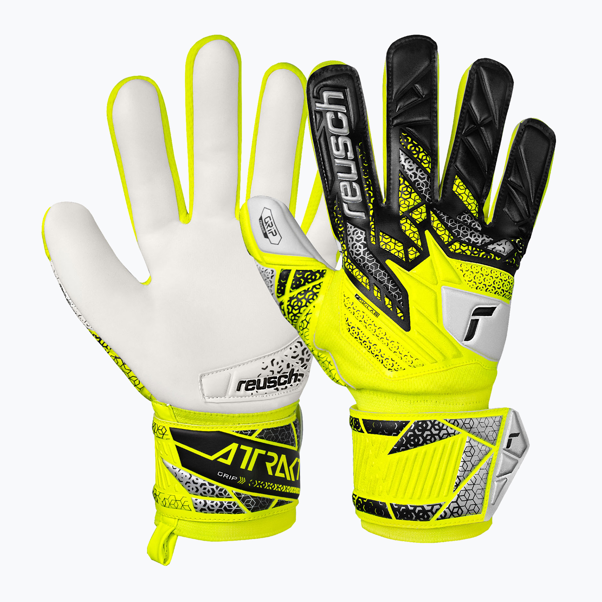 Rękawice bramkarskie Reusch Attrakt Grip safety yellow/silver | WYSYŁKA W 24H | 30 DNI NA ZWROT