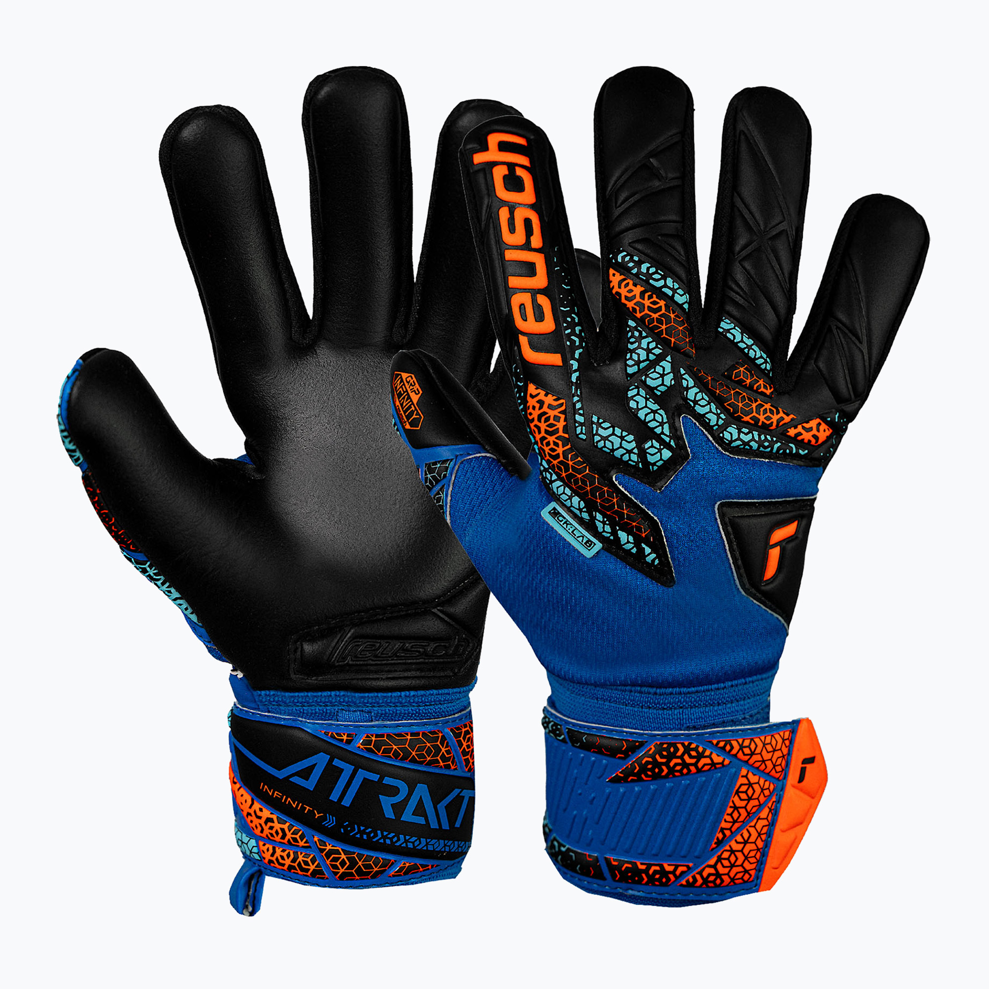 Rękawice bramkarskie Reusch Attrakt Infinity NC Junior electric blue/shocking orange/black | WYSYŁKA W 24H | 30 DNI NA ZWROT