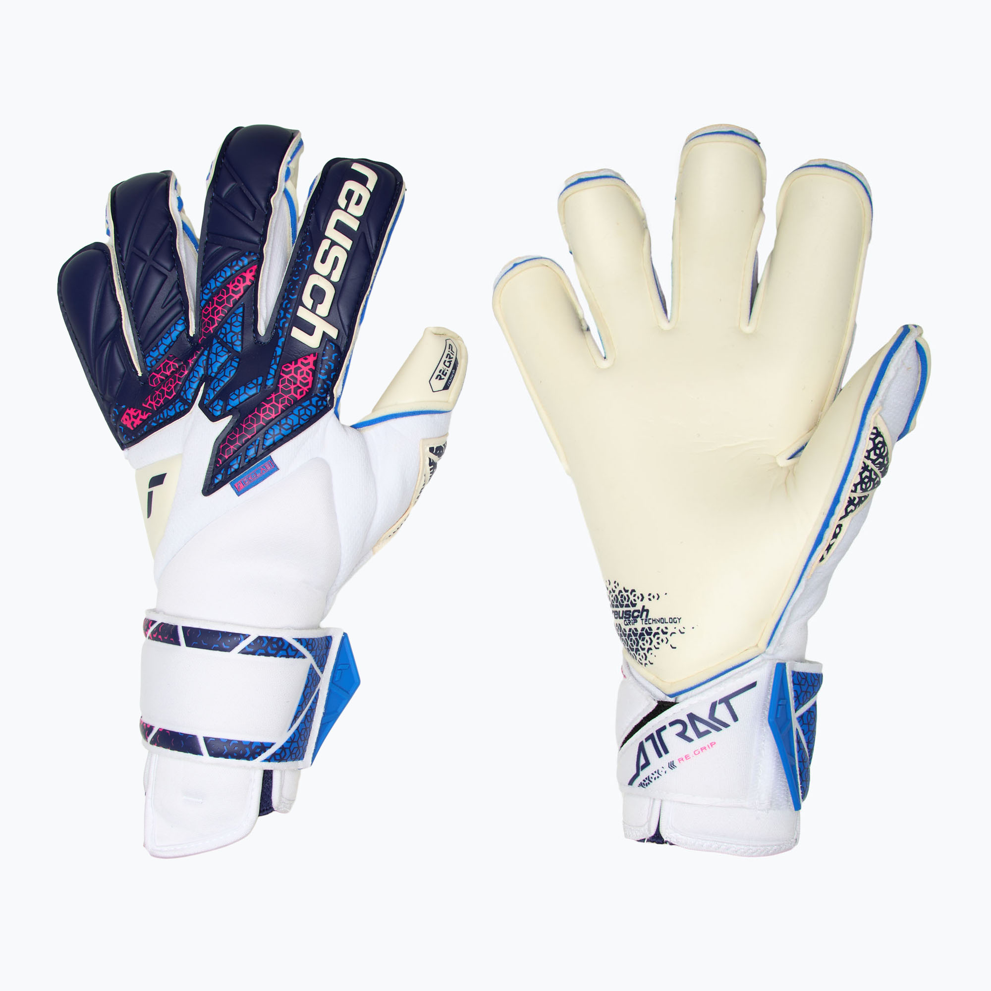 Rękawice bramkarskie Reusch Attrakt RE:GRIP Evolution blue/pink/white | WYSYŁKA W 24H | 30 DNI NA ZWROT