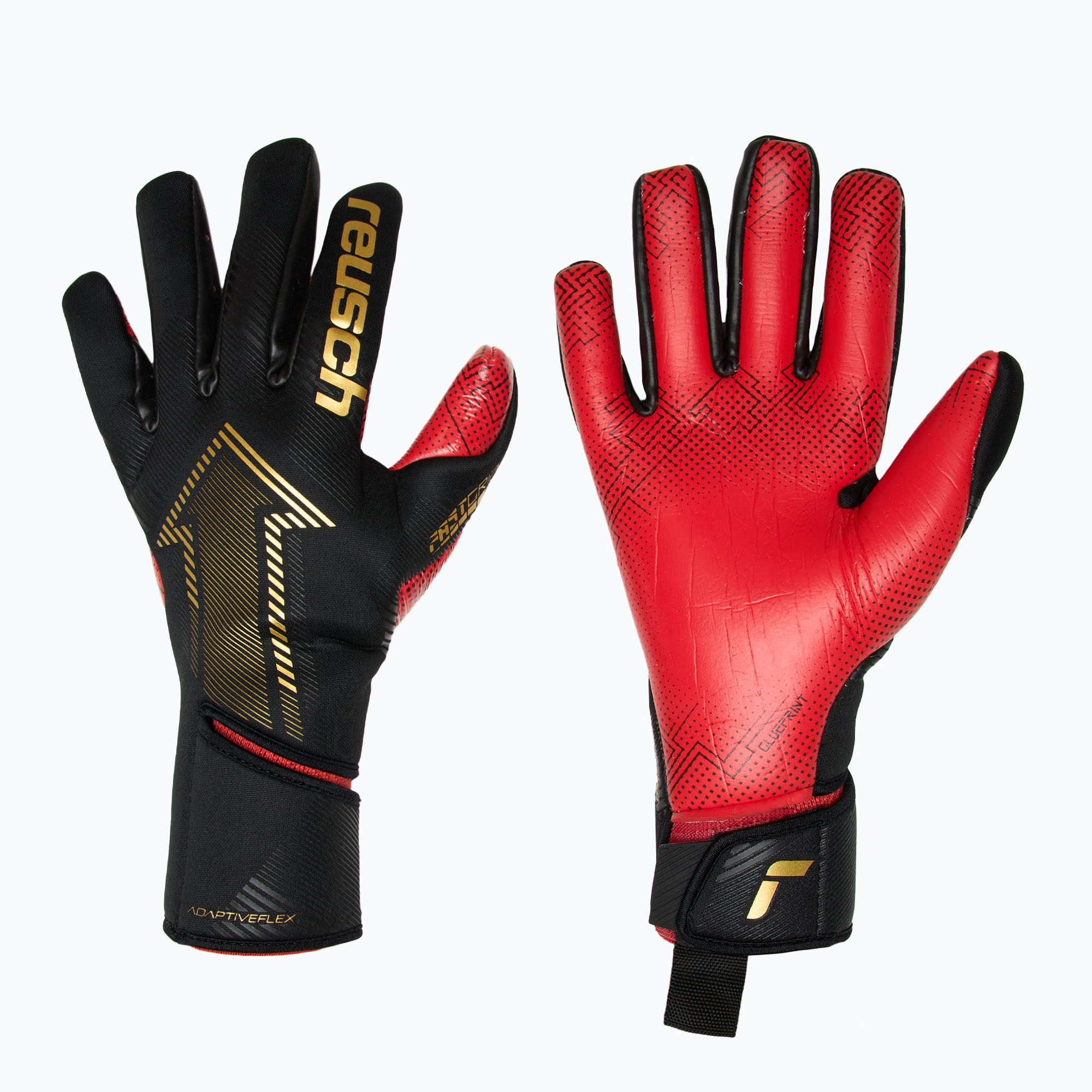 Rękawice bramkarskie Reusch Fastgrip Gold X GluePrint black/gold/fiery red | WYSYŁKA W 24H | 30 DNI NA ZWROT