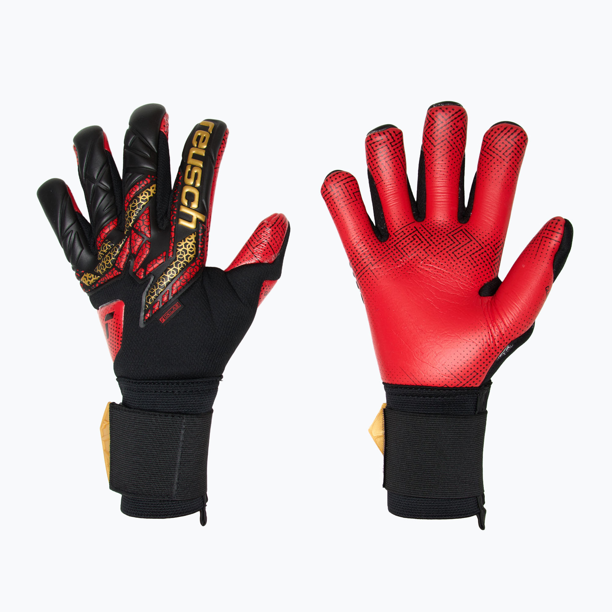 Rękawice bramkarskie Reusch Attrakt Gold X GluePrint black/gold/fiery red | WYSYŁKA W 24H | 30 DNI NA ZWROT