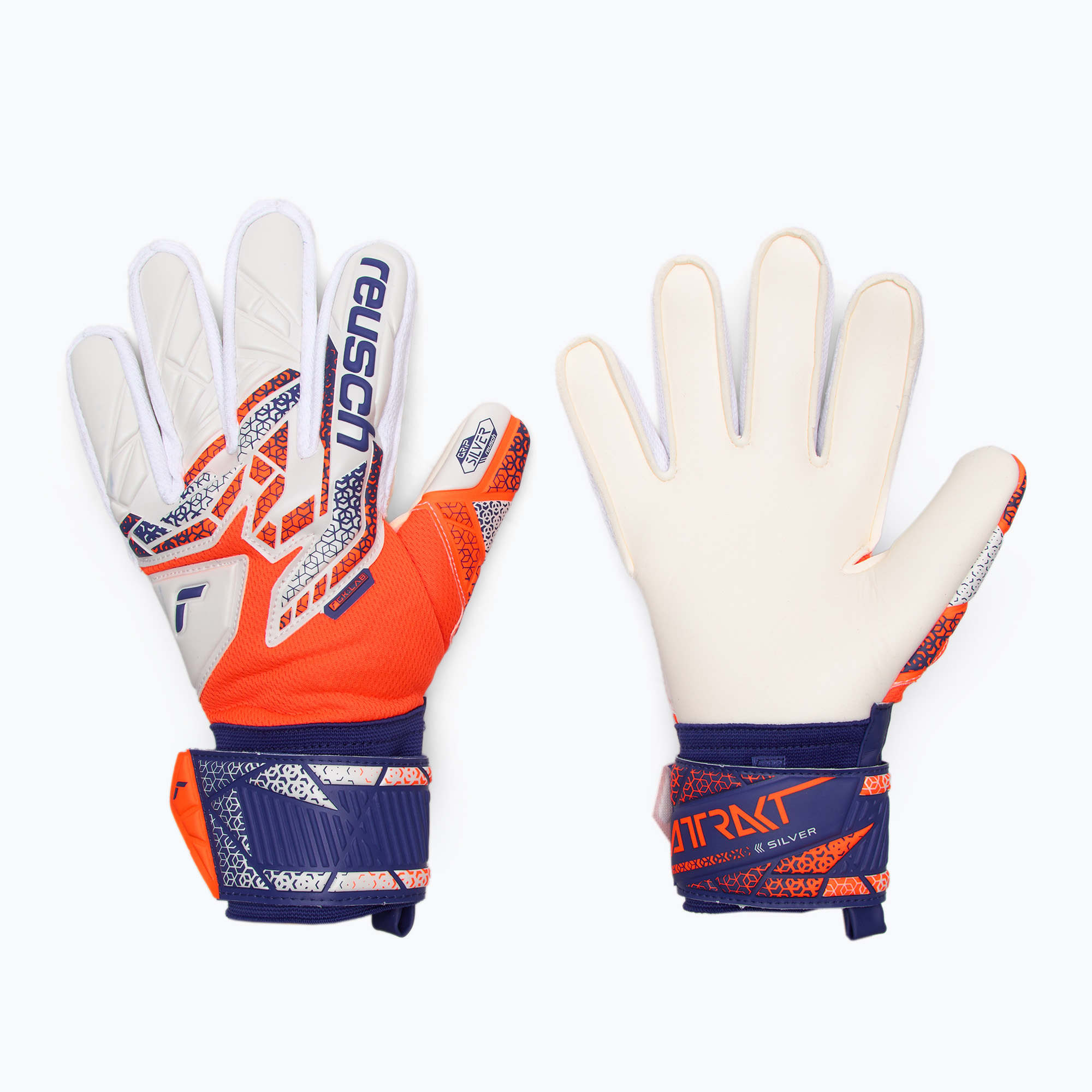 Rękawice bramkarskie Reusch Attrakt Silver shocking orange/energize blue 