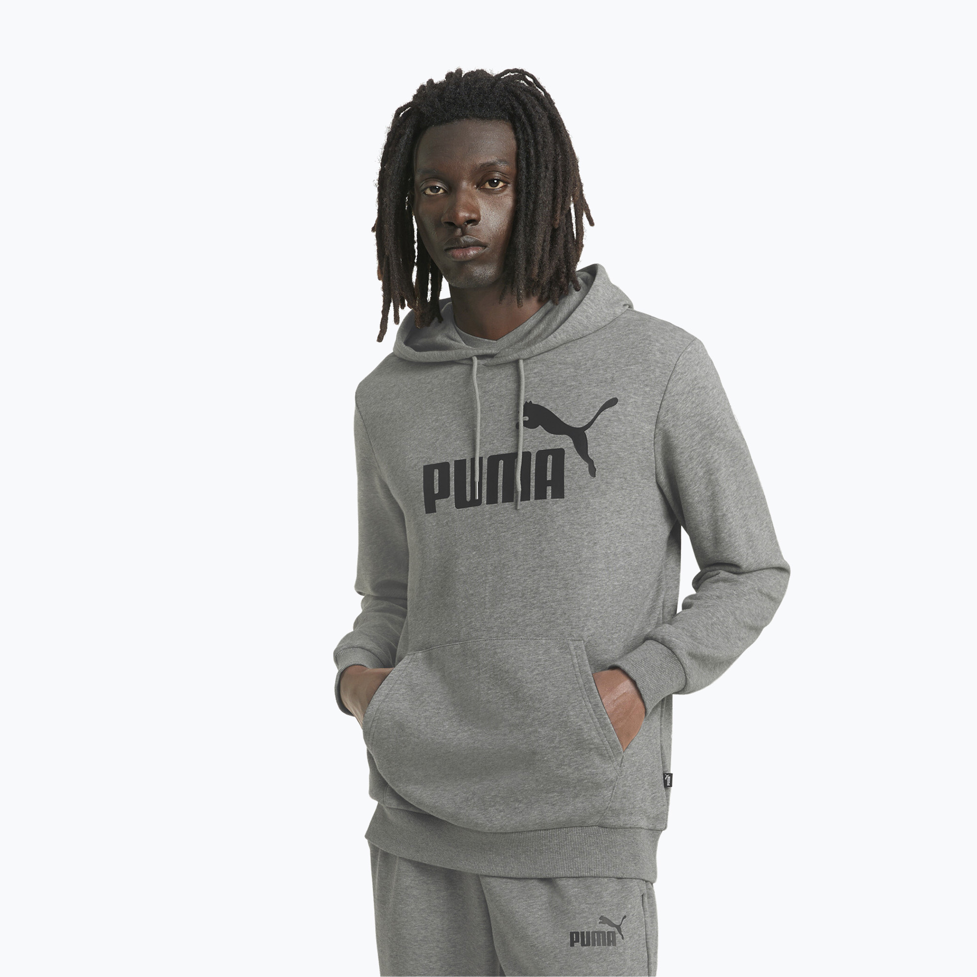 Bluza męska PUMA Essentials Big Logo Hoodie TR medium gray heather | WYSYŁKA W 24H | 30 DNI NA ZWROT