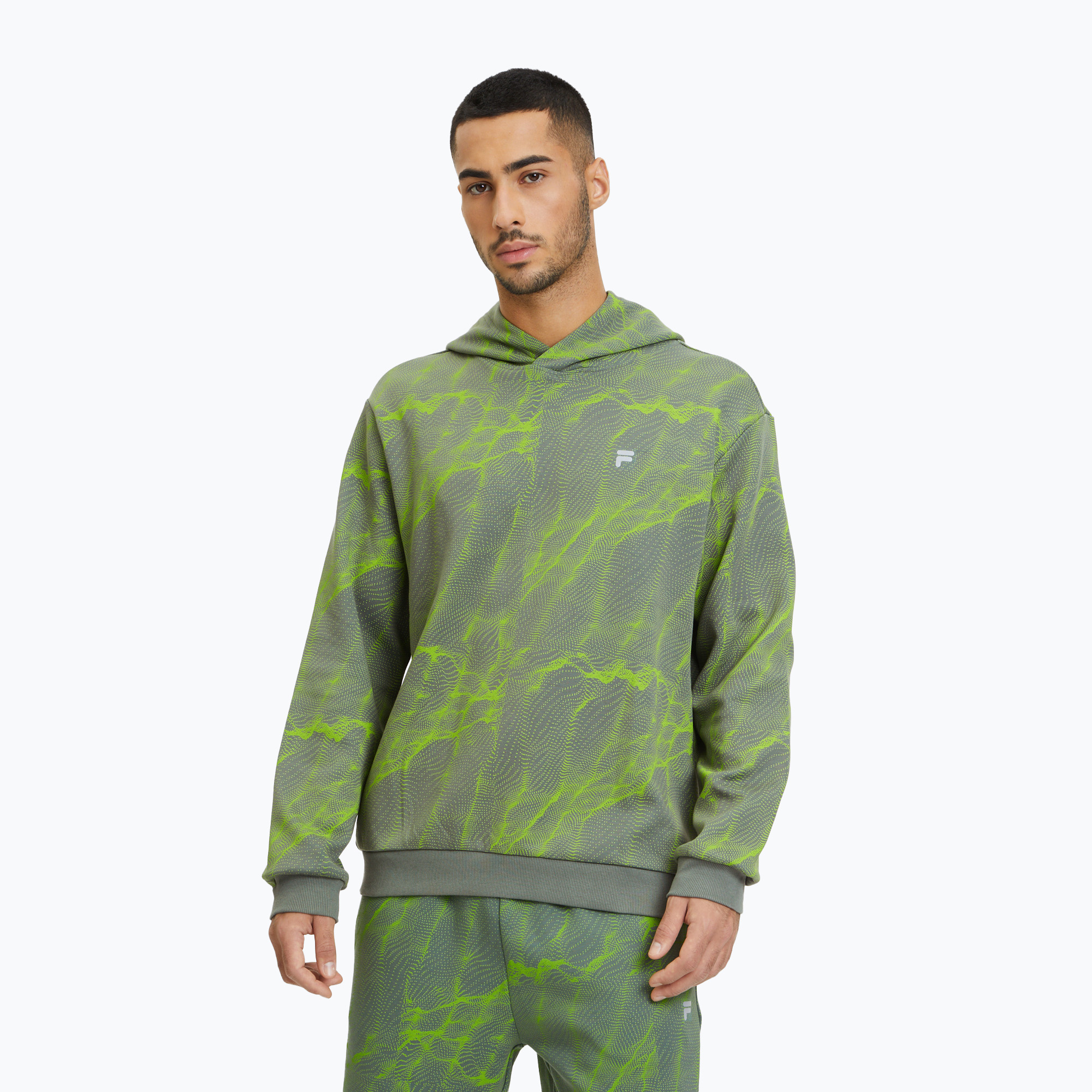 Bluza męska FILA Redford AOP Hoody jasmine green mars aop | WYSYŁKA W 24H | 30 DNI NA ZWROT