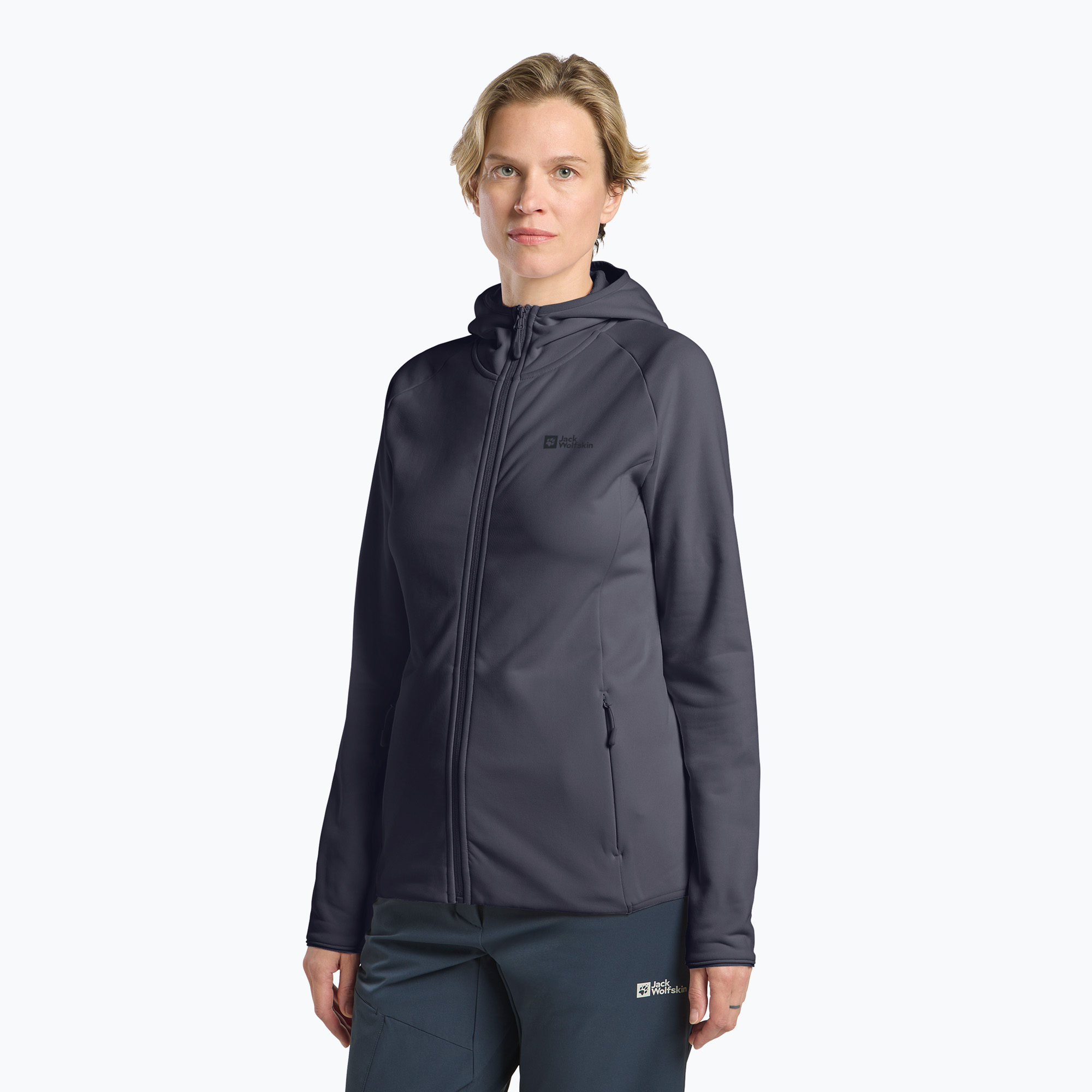 Bluza damska Jack Wolfskin Baiselberg Hooded FZ graphite | WYSYŁKA W 24H | 30 DNI NA ZWROT