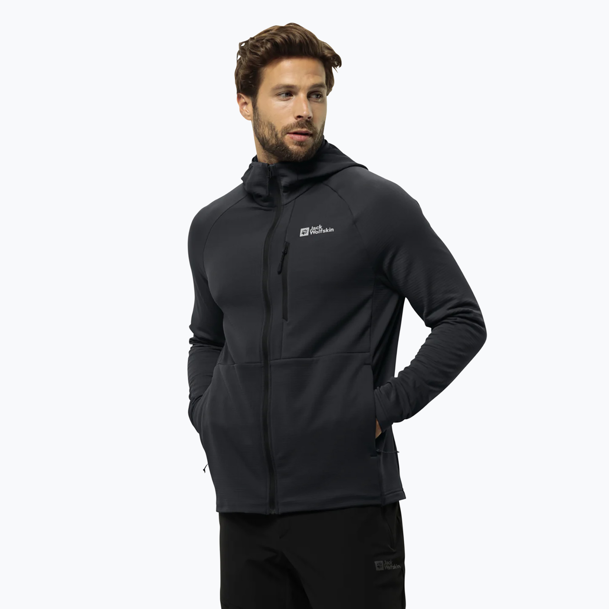 Bluza  polarowa męska Jack Wolfskin Kolbenberg Hooded Fz phantom | WYSYŁKA W 24H | 30 DNI NA ZWROT