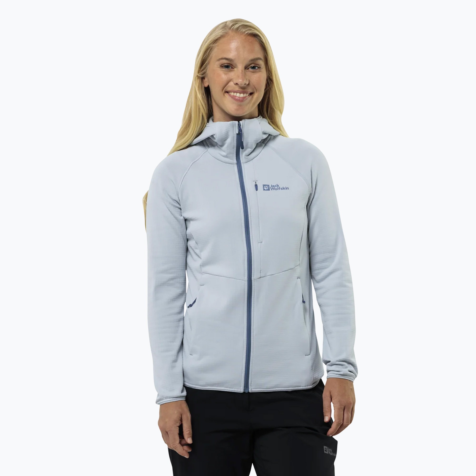 Bluza  polarowa damska Jack Wolfskin Kolbenberg Hooded Fz soft blue | WYSYŁKA W 24H | 30 DNI NA ZWROT