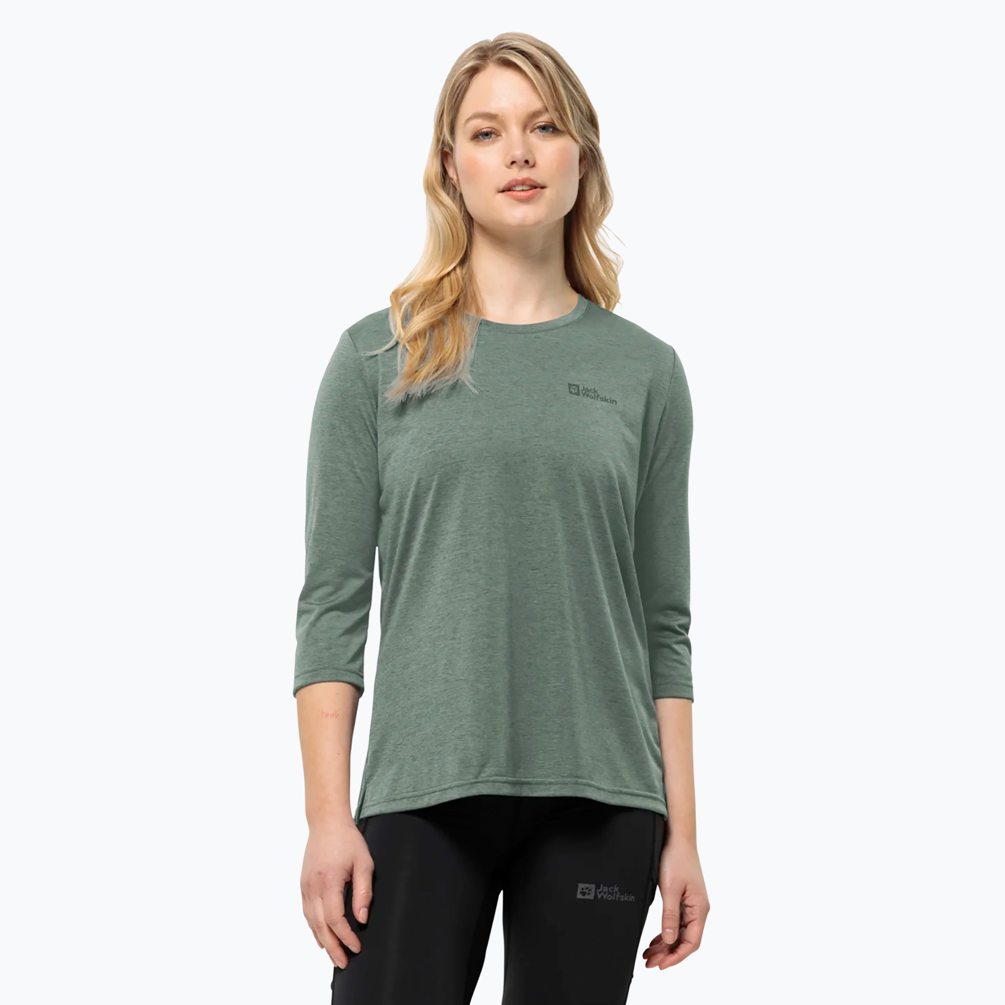 Longsleeve trekkingowy damski  Jack Wolfskin Crosstrail 3/4 hedge green | WYSYŁKA W 24H | 30 DNI NA ZWROT