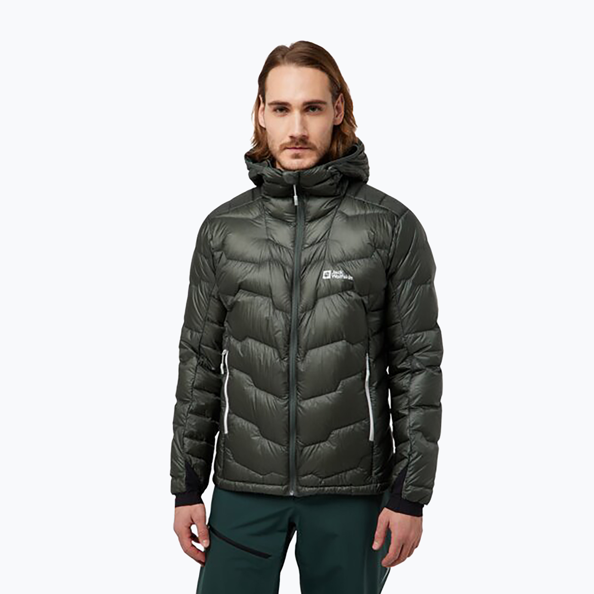 Kurtka puchowa męska Jack Wolfskin Alpspitze Down Hoody slate green | WYSYŁKA W 24H | 30 DNI NA ZWROT