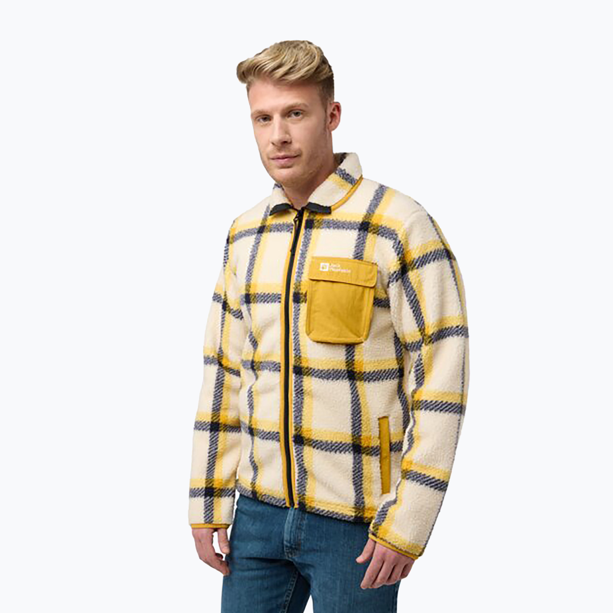 Bluza polarowa męska Jack Wolfskin Felslicht Check panna cotta | WYSYŁKA W 24H | 30 DNI NA ZWROT