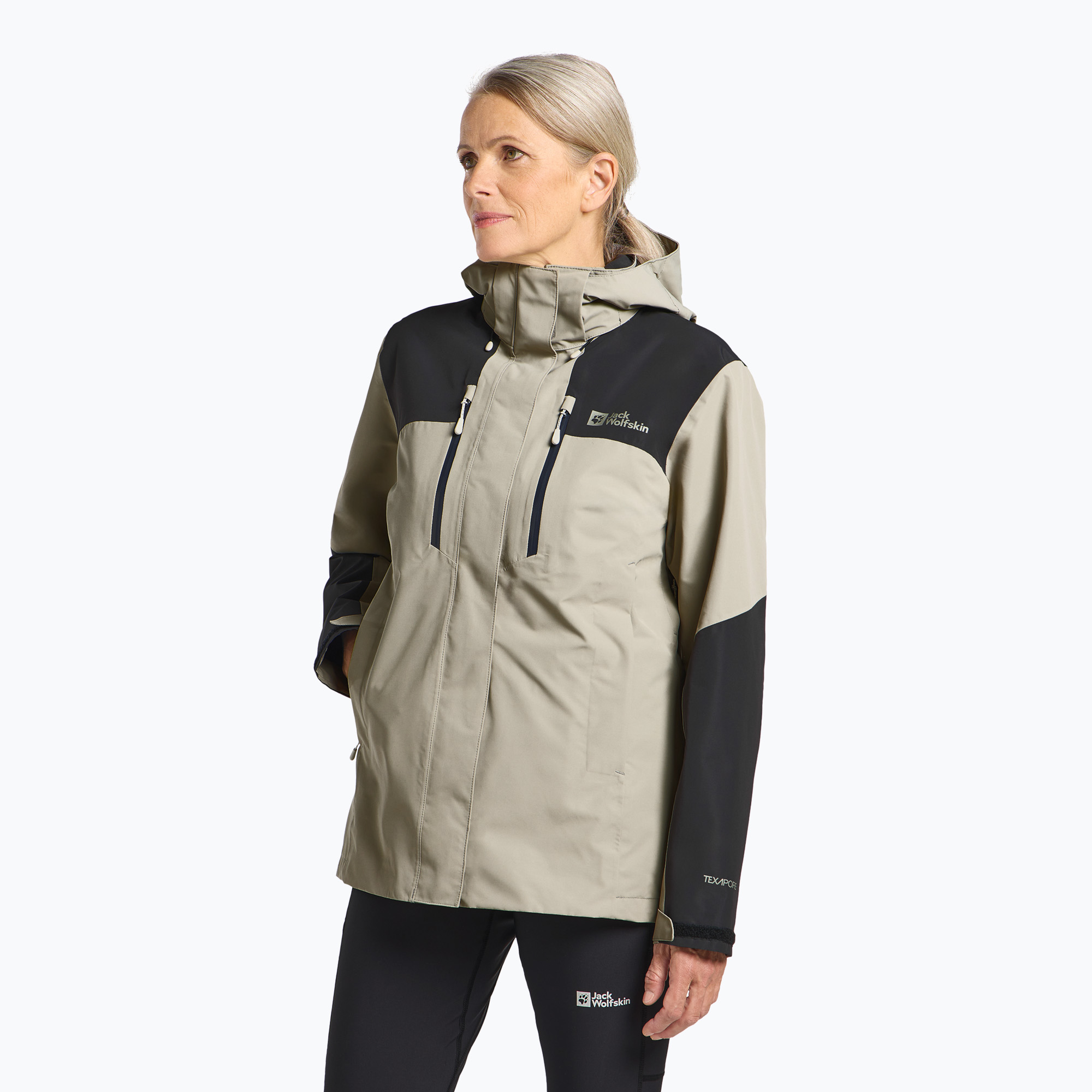 Kurtka przeciwdeszczowa damska Jack Wolfskin Jasper 2L stone | WYSYŁKA W 24H | 30 DNI NA ZWROT