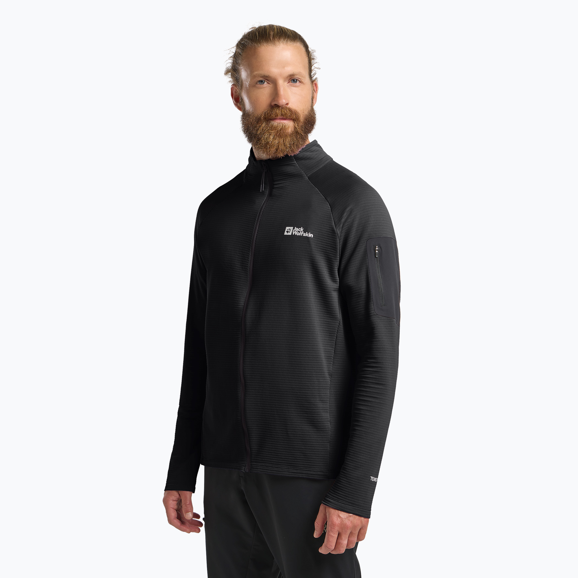 Bluza trekkingowa męska Jack Wolfskin Prelight Full Zip black | WYSYŁKA W 24H | 30 DNI NA ZWROT