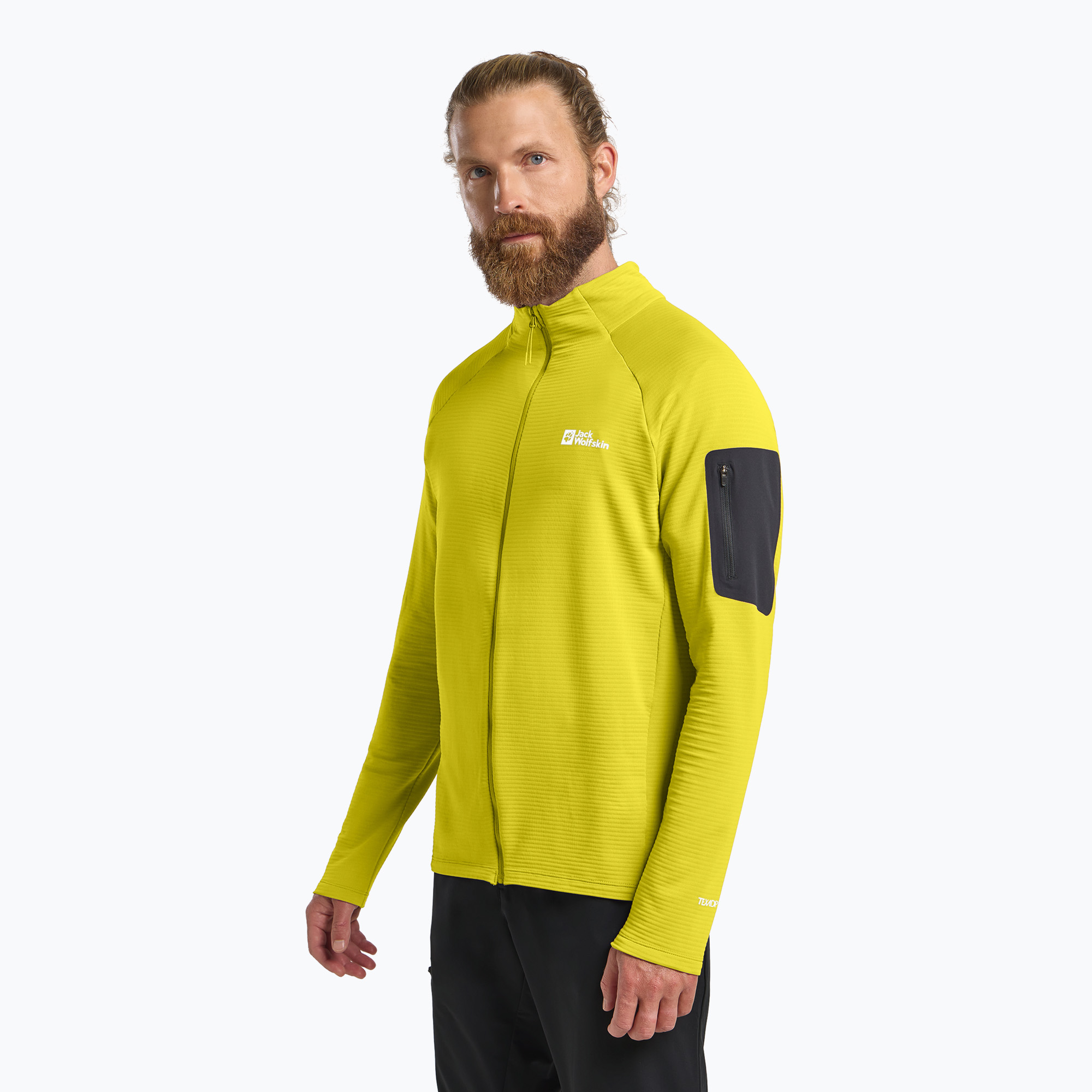 Bluza trekkingowa męska Jack Wolfskin Prelight Full Zip chartreuse | WYSYŁKA W 24H | 30 DNI NA ZWROT