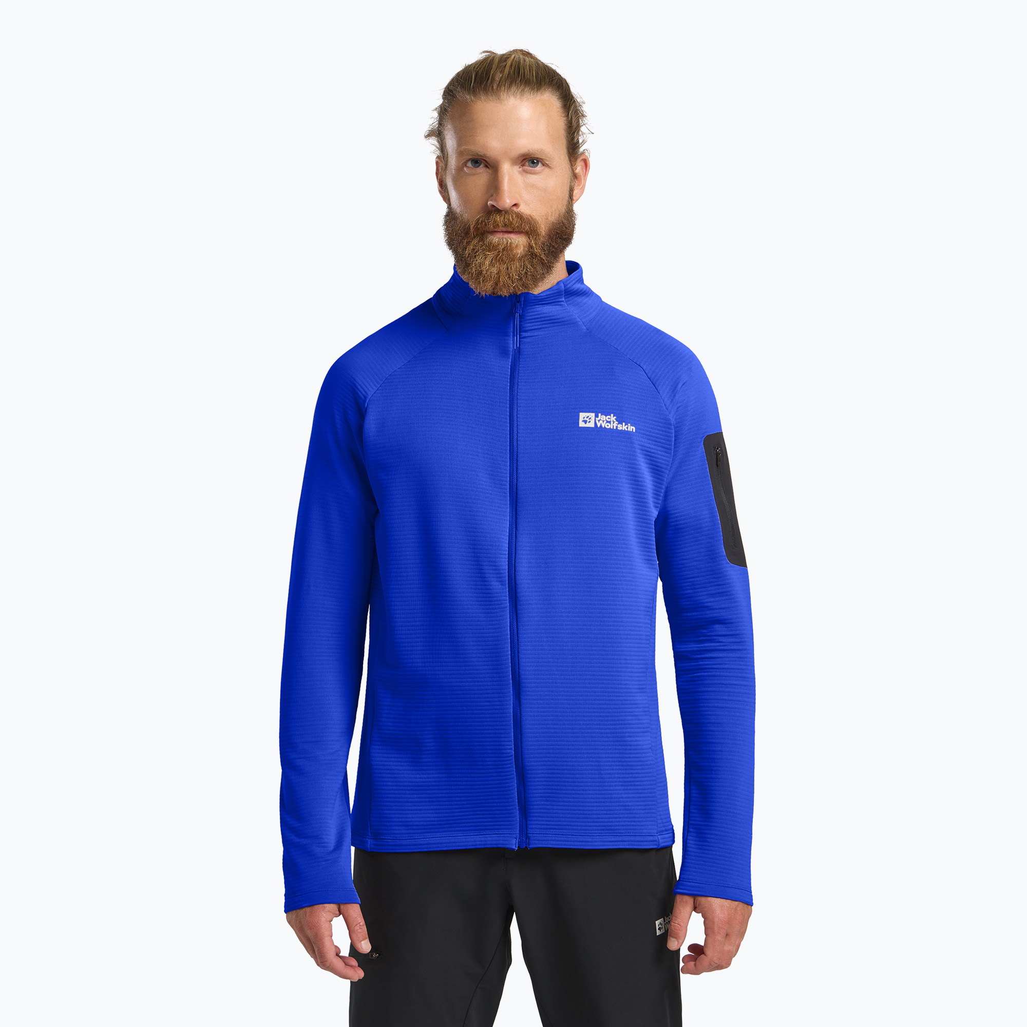 Bluza trekkingowa męska Jack Wolfskin Prelight Full Zip vibrant blue | WYSYŁKA W 24H | 30 DNI NA ZWROT