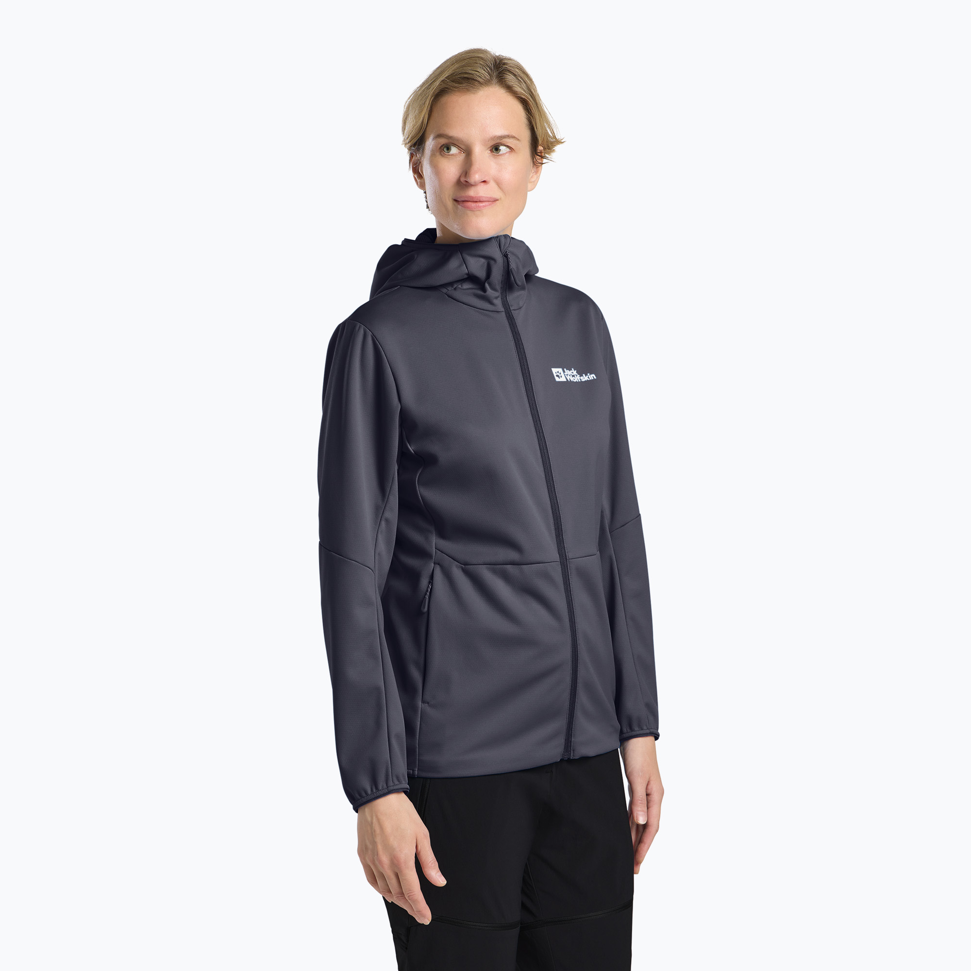 Kurtka softshell damska Jack Wolfskin Feldberg Hoody graphite | WYSYŁKA W 24H | 30 DNI NA ZWROT