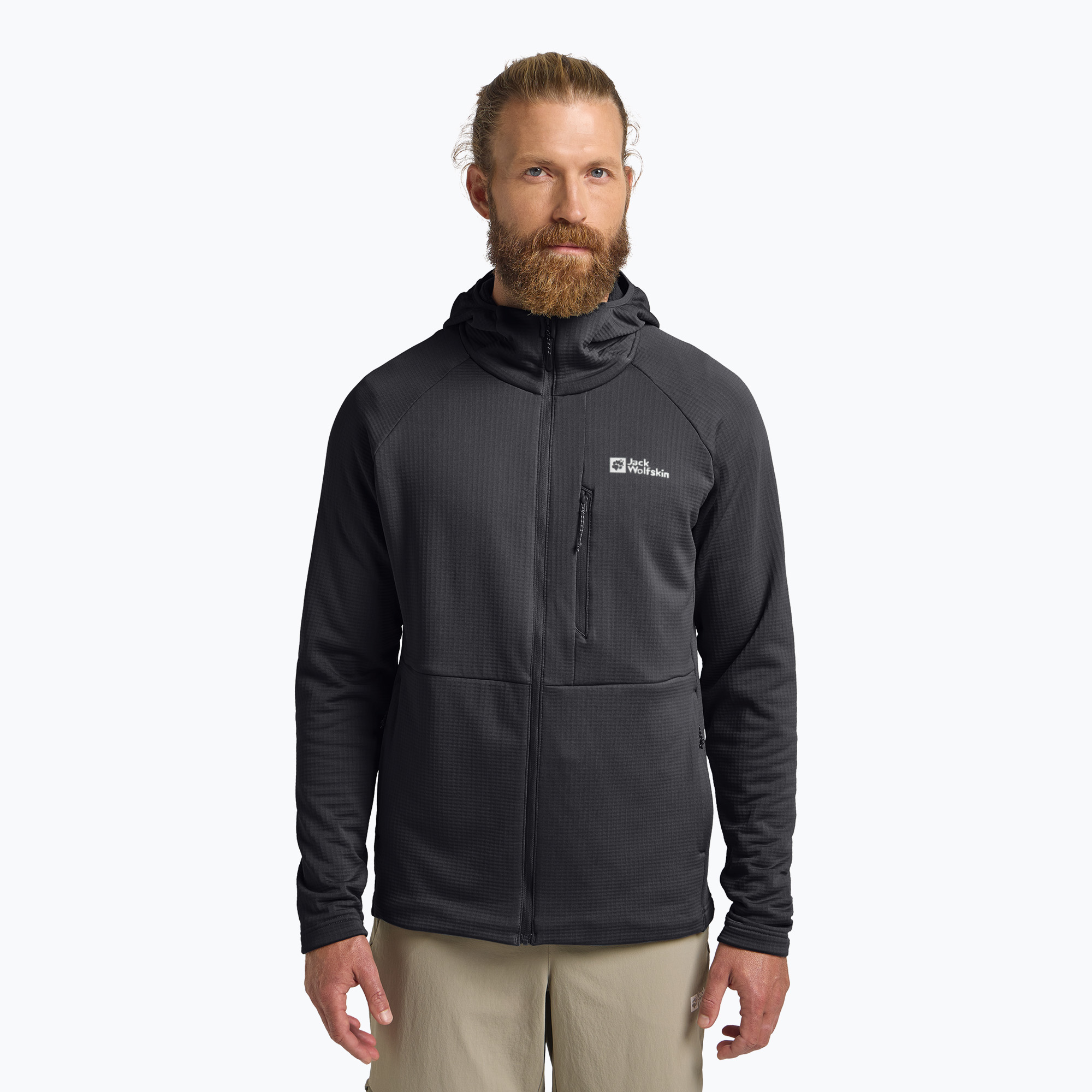 Bluza polarowa męska Jack Wolfskin Kolbenberg Hooded Full Zip phantom | WYSYŁKA W 24H | 30 DNI NA ZWROT