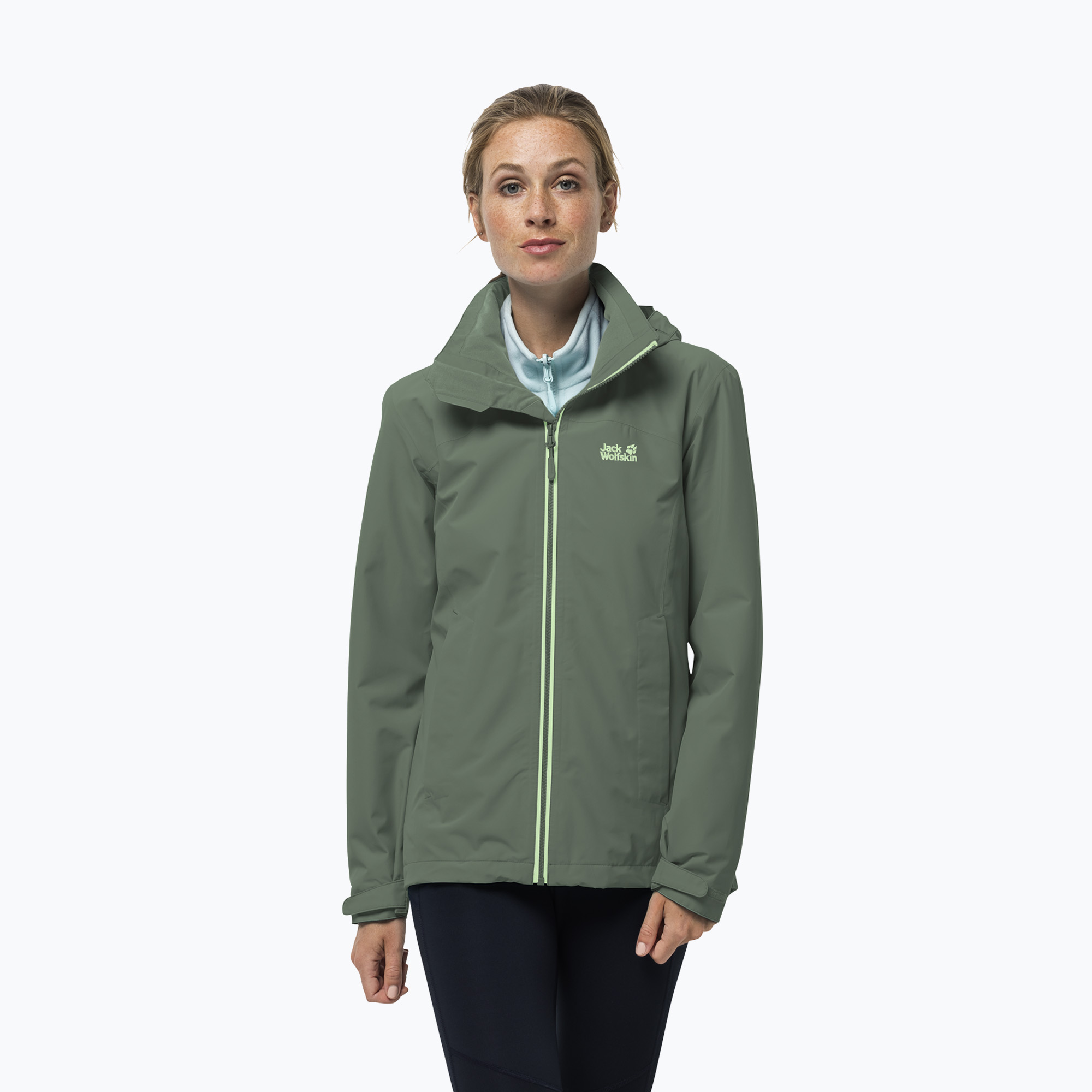 Kurtka przeciwdeszczowa damska Jack Wolfskin Evandale hedge green | WYSYŁKA W 24H | 30 DNI NA ZWROT