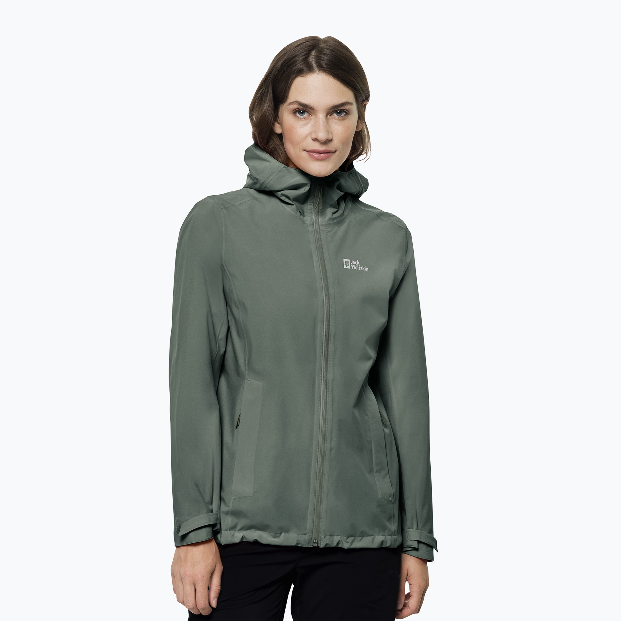 Kurtka przeciwdeszczowa damska Jack Wolfskin Pack & Go Shell hedge green | WYSYŁKA W 24H | 30 DNI NA ZWROT