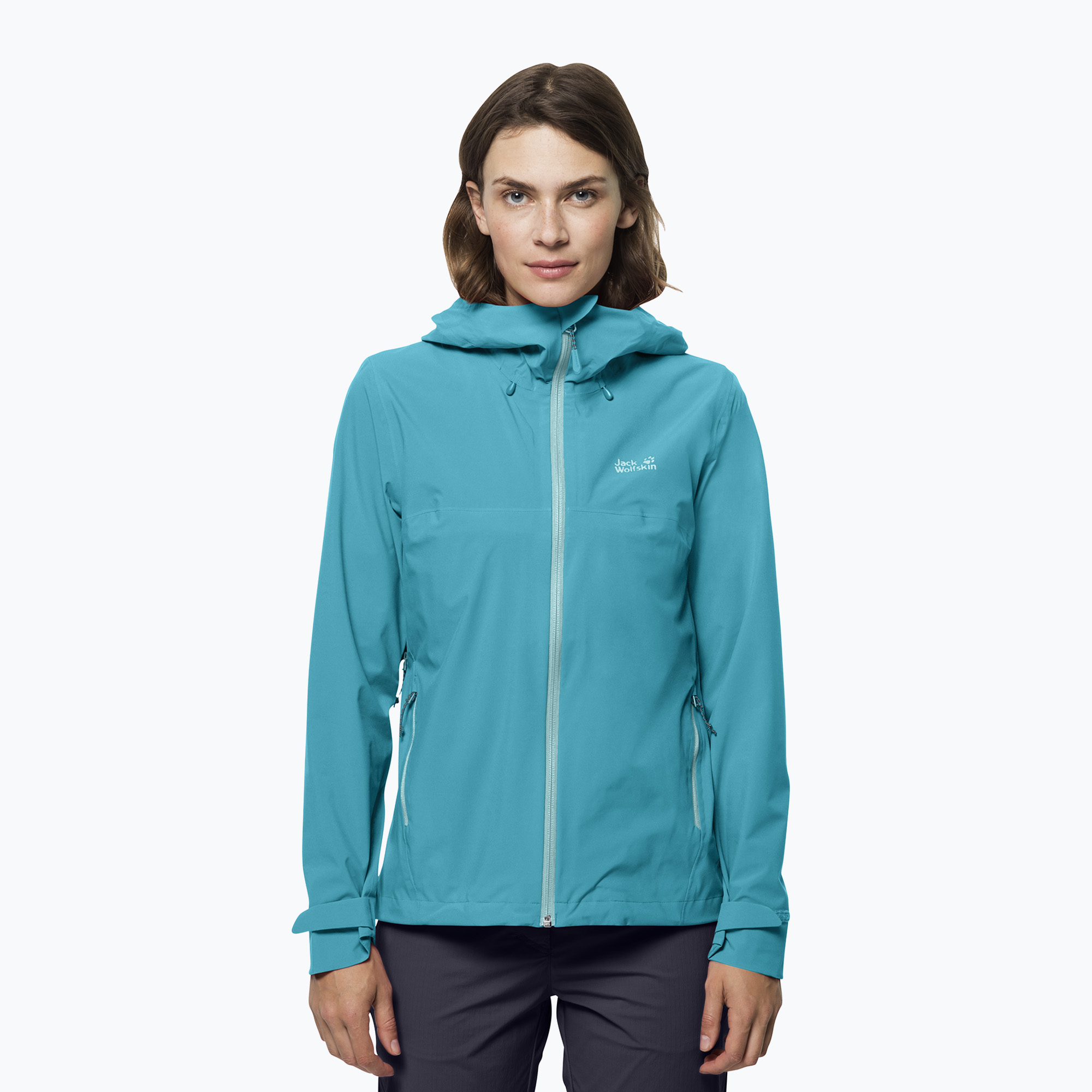 Kurtka przeciwdeszczowa damska Jack Wolfskin Highest Peak 2.5L dark aqua | WYSYŁKA W 24H | 30 DNI NA ZWROT