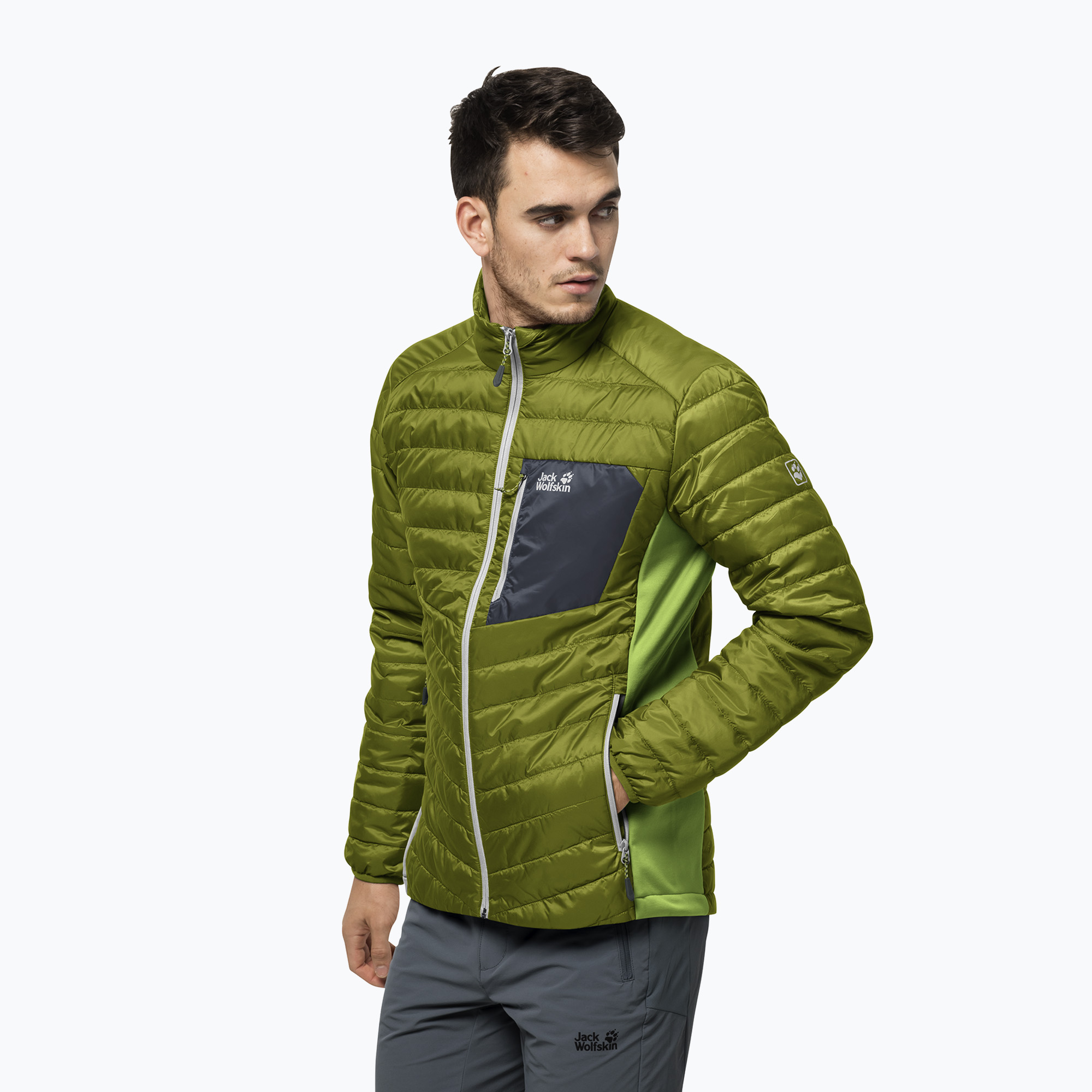 Kurtka puchowa męska Jack Wolfskin Routeburn golden cypress | WYSYŁKA W 24H | 30 DNI NA ZWROT