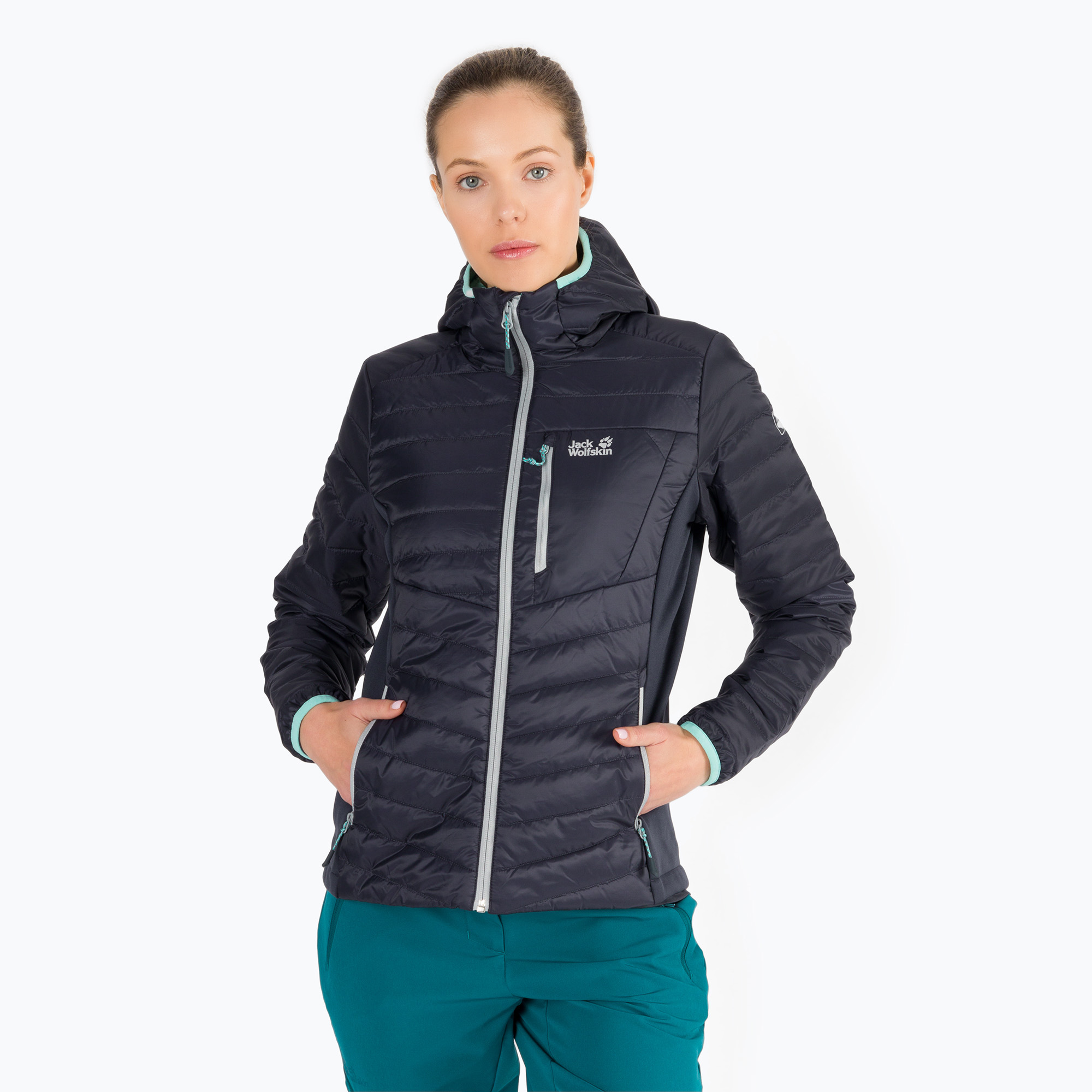 Kurtka puchowa damska Jack Wolfskin Routeburn graphite | WYSYŁKA W 24H | 30 DNI NA ZWROT