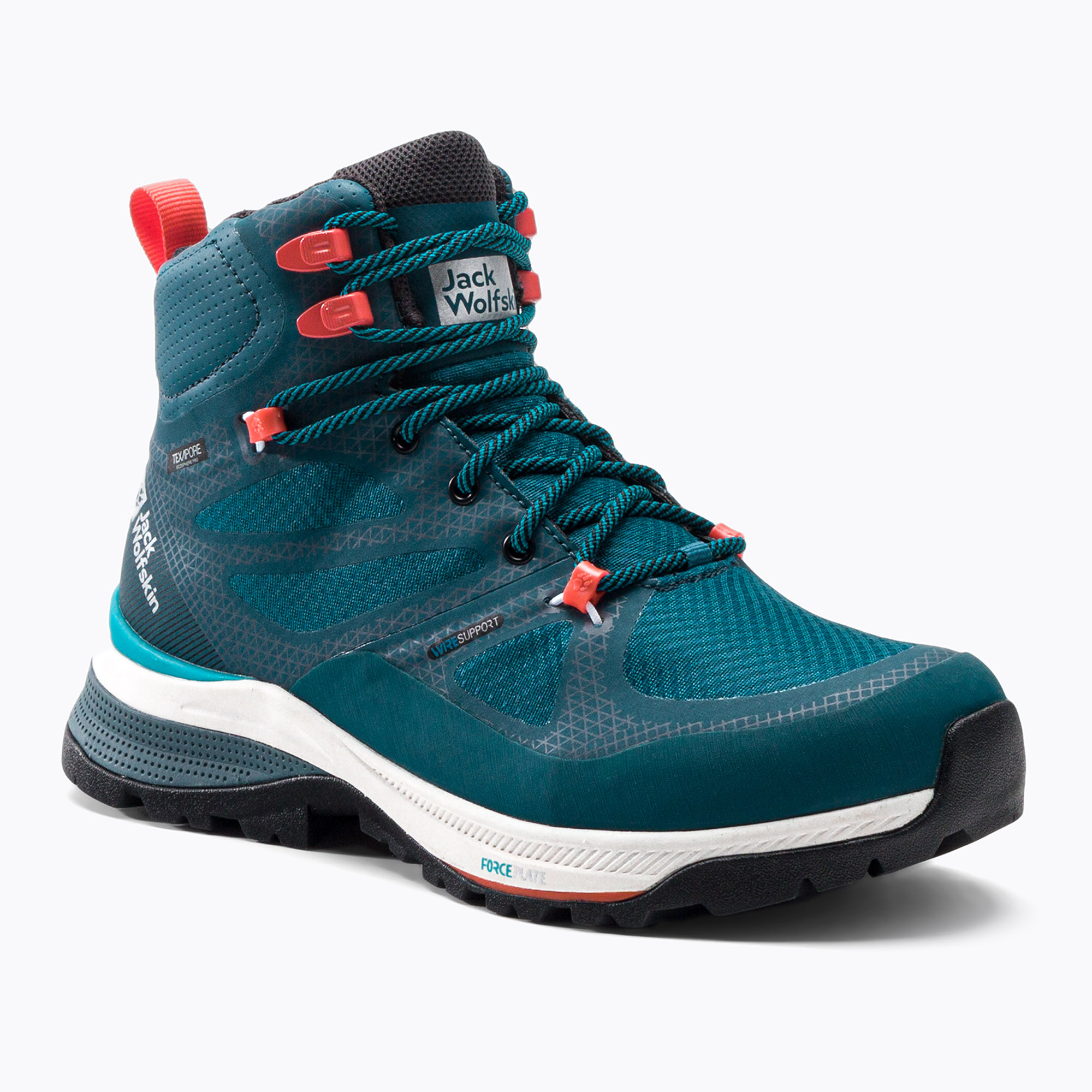 Buty trekkingowe damskie Jack Wolfskin Force Striker Texapore Mid blue/coral | WYSYŁKA W 24H | 30 DNI NA ZWROT