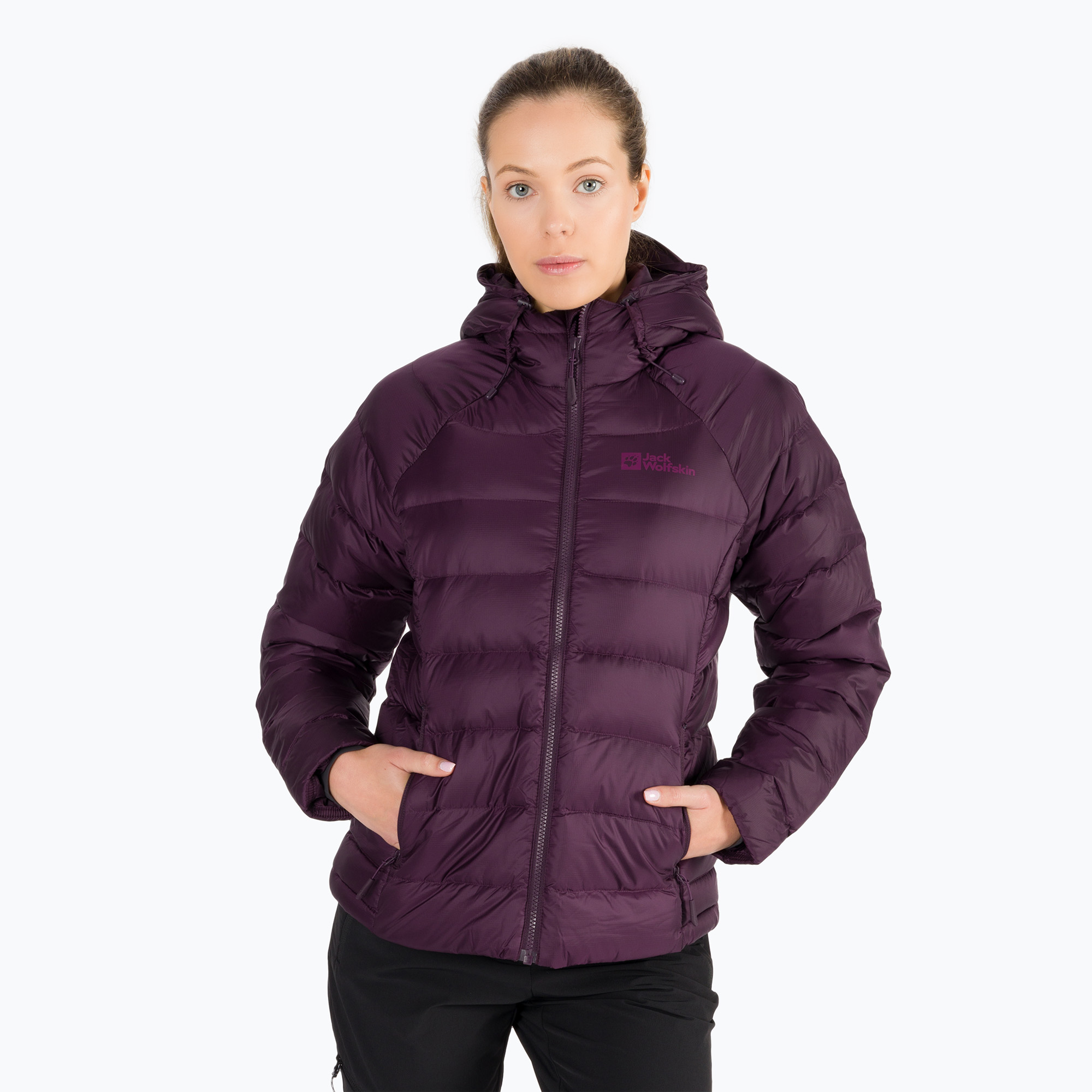 Kurtka puchowa damska Jack Wolfskin Nebelhorn Down Hoody grapevine | WYSYŁKA W 24H | 30 DNI NA ZWROT