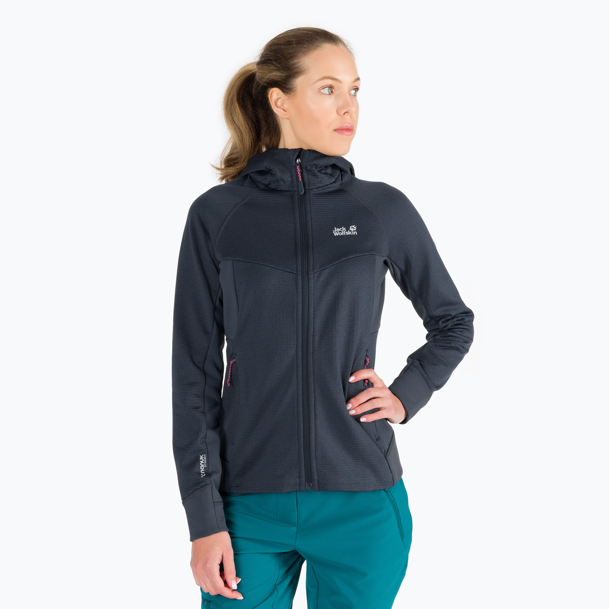 Bluza trekkingowa damska Jack Wolfskin Hydro Grid Fleece graphite 1387 | WYSYŁKA W 24H | 30 DNI NA ZWROT