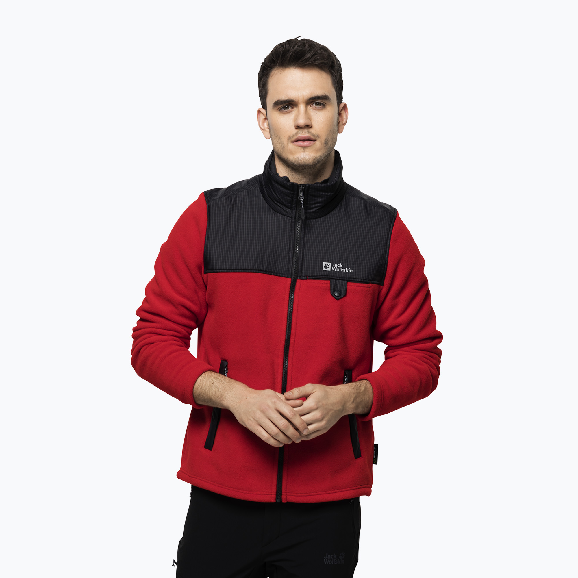 Bluza trekkingowa męska Jack Wolfskin Dna Grizzly FZ adrenaline red | WYSYŁKA W 24H | 30 DNI NA ZWROT