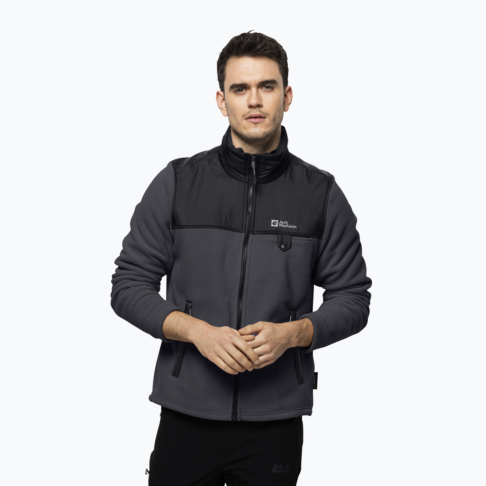 Bluza trekkingowa męska Jack Wolfskin Dna Grizzly FZ ebony | WYSYŁKA W 24H | 30 DNI NA ZWROT