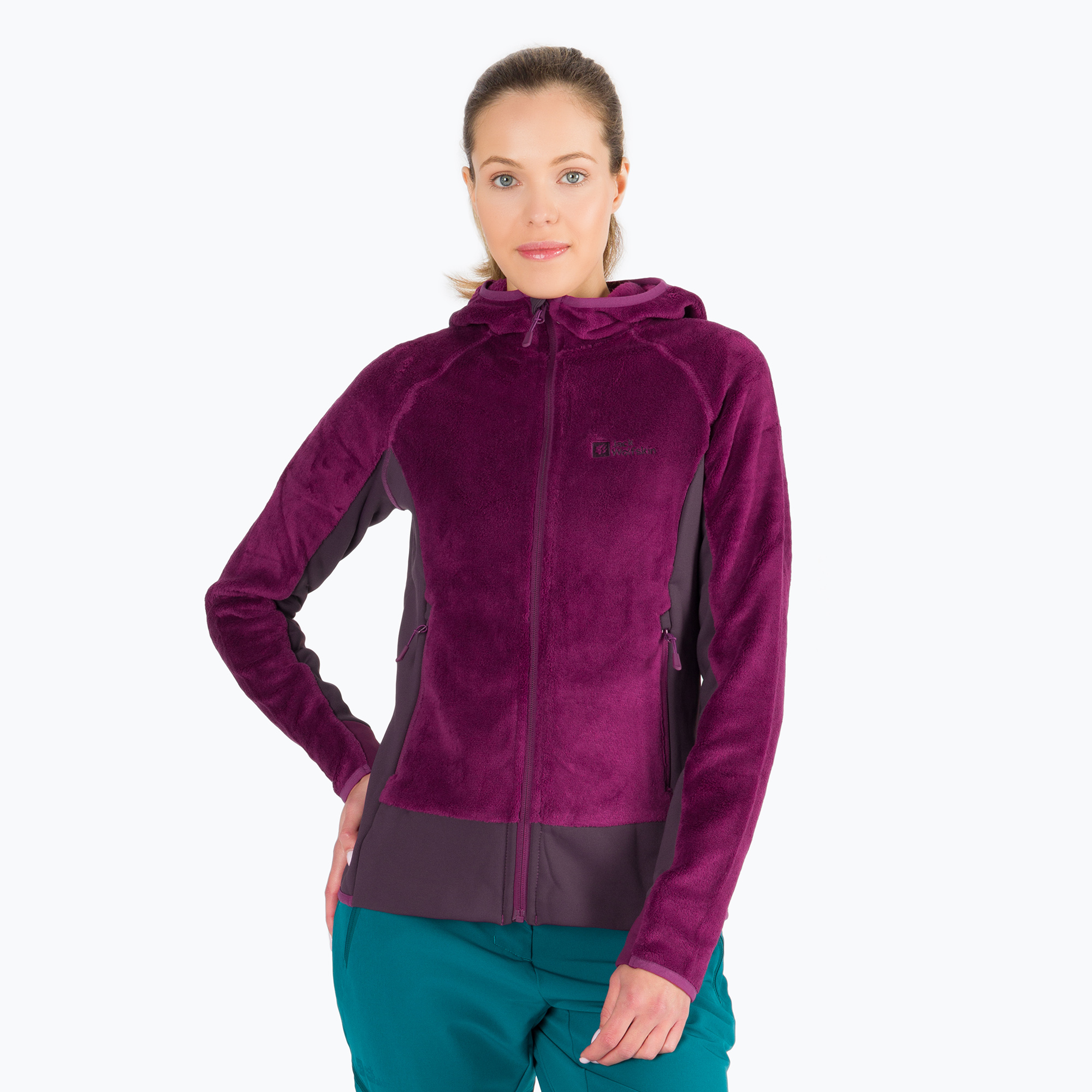 Bluza trekkingowa damska Jack Wolfskin Rotwand Hooded FZ wild berry | WYSYŁKA W 24H | 30 DNI NA ZWROT