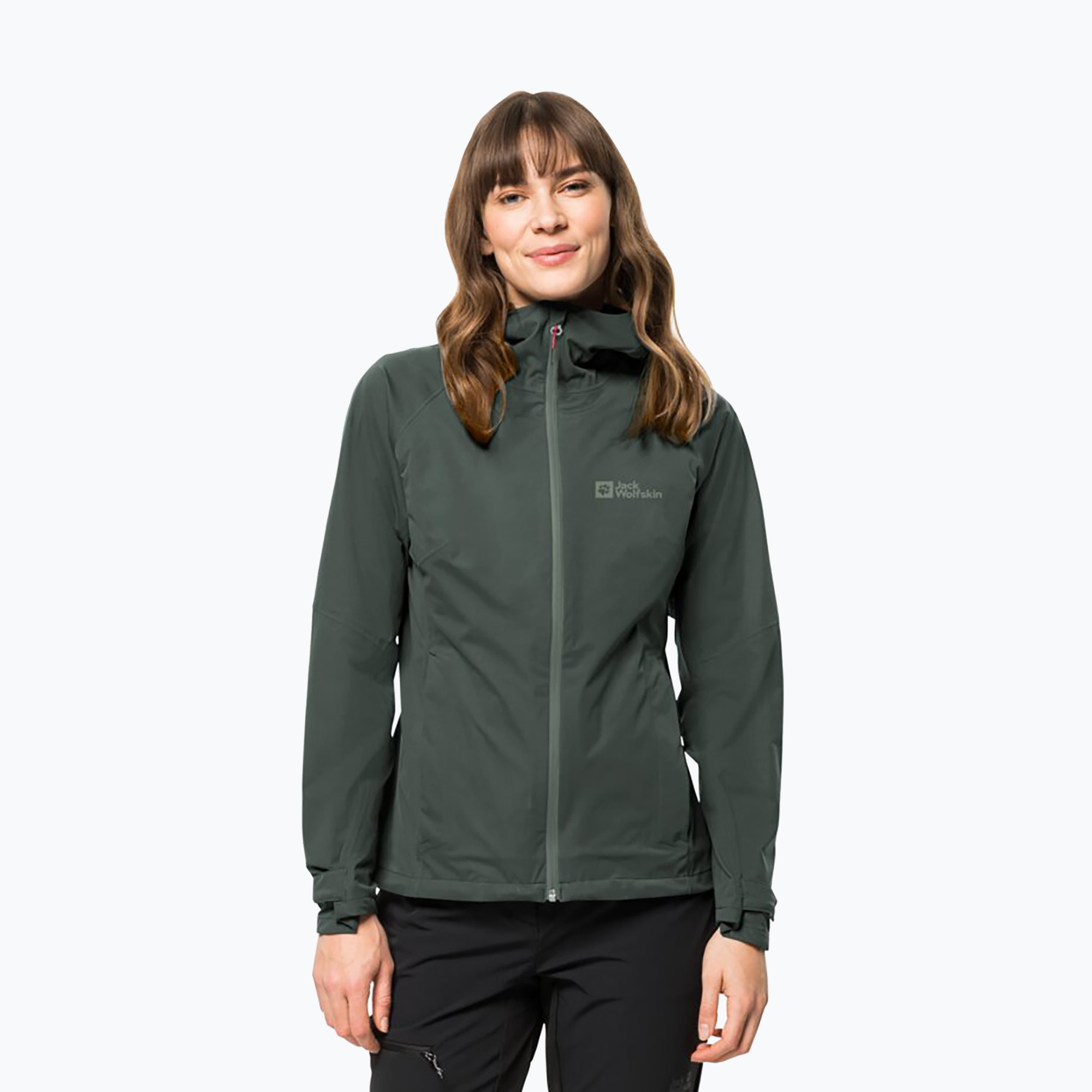 Kurtka przeciwdeszczowa damska Jack Wolfskin Highest Peak slate green | WYSYŁKA W 24H | 30 DNI NA ZWROT