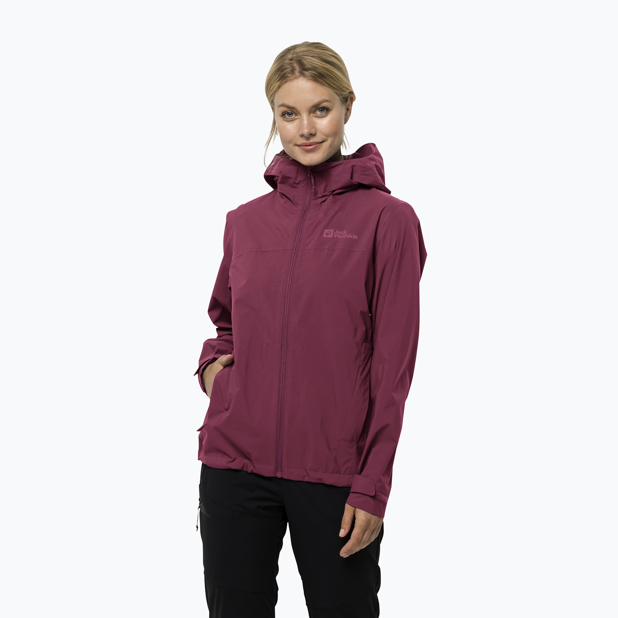 Kurtka przeciwdeszczowa damska Jack Wolfskin Elsberg 2.5L sangria red | WYSYŁKA W 24H | 30 DNI NA ZWROT
