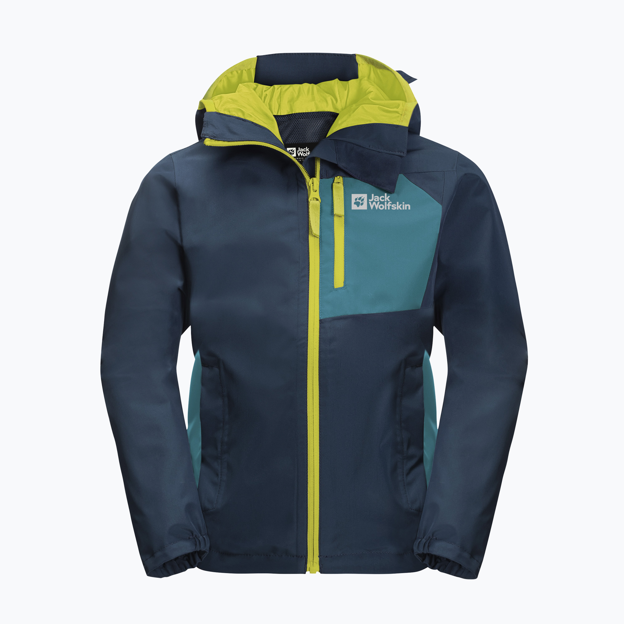 Kurtka przeciwdeszczowa dziecięca Jack Wolfskin Active Hike dark sea | WYSYŁKA W 24H | 30 DNI NA ZWROT