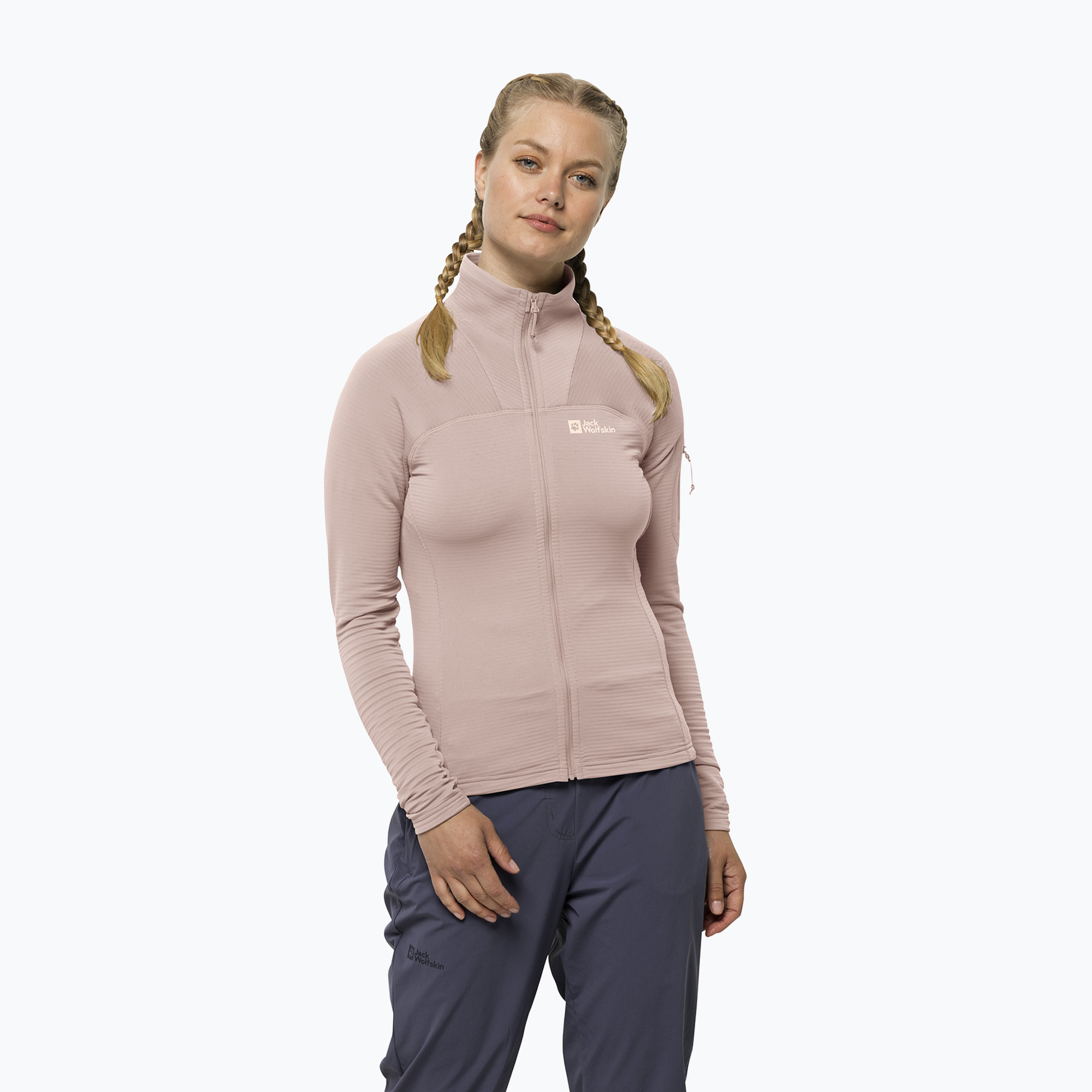 Bluza trekkingowa damska Jack Wolfskin Prelight FZ rose smoke | WYSYŁKA W 24H | 30 DNI NA ZWROT