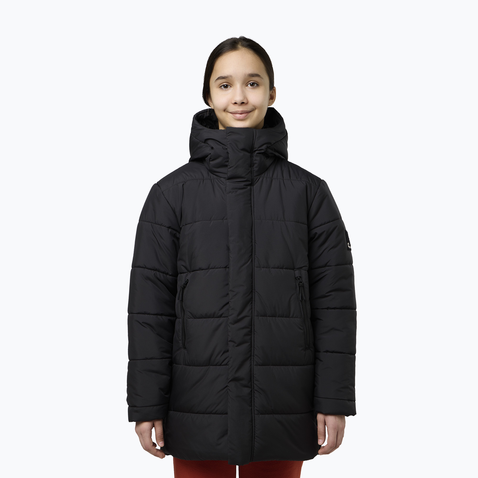 Kurtka ocieplana dziecięca Jack Wolfskin Teen Ins Long granite black 