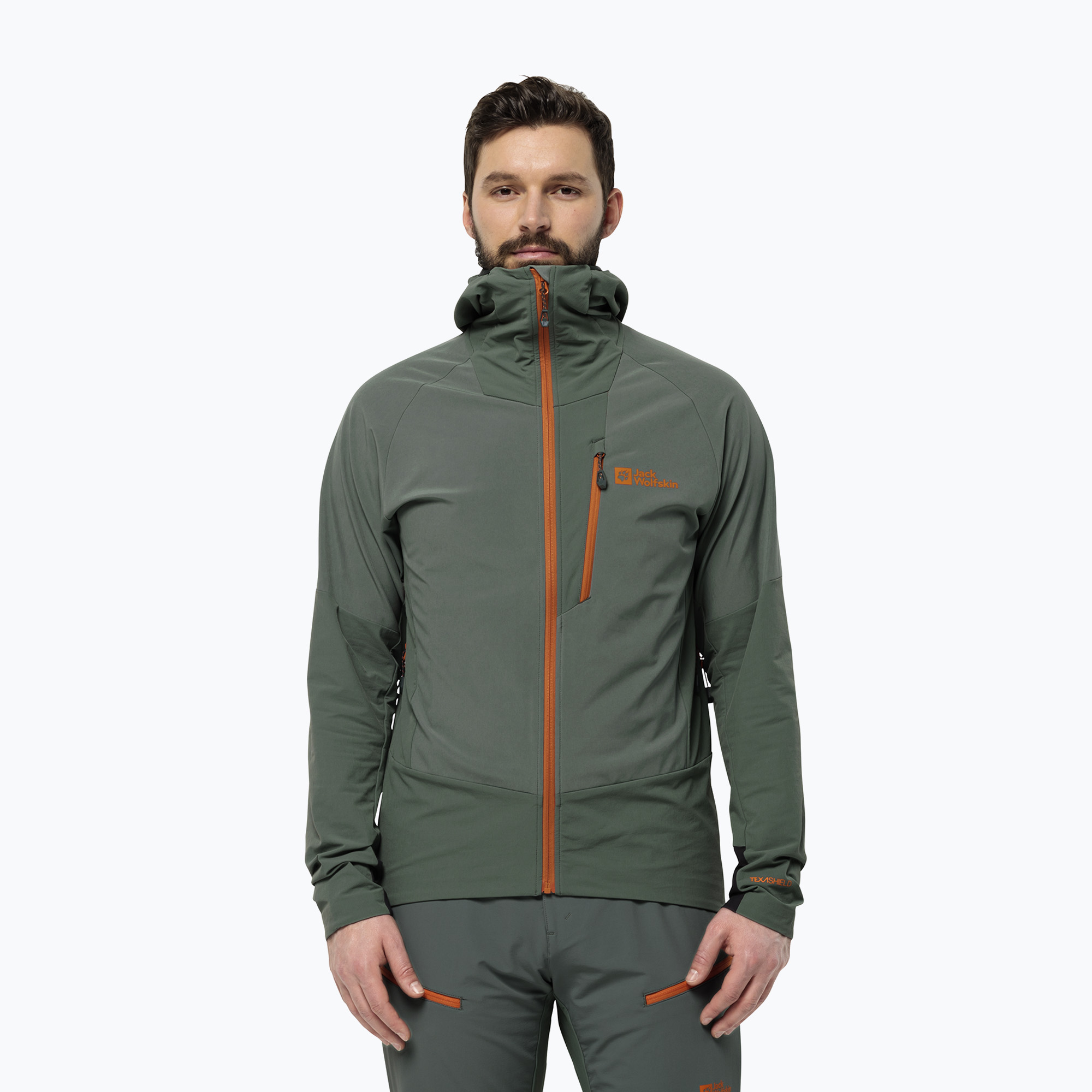 Фото - Трекінговий одяг Jack Wolfskin Kurtka softshell męska  Alpspitze Hoody hedge green | WYSYŁKA 
