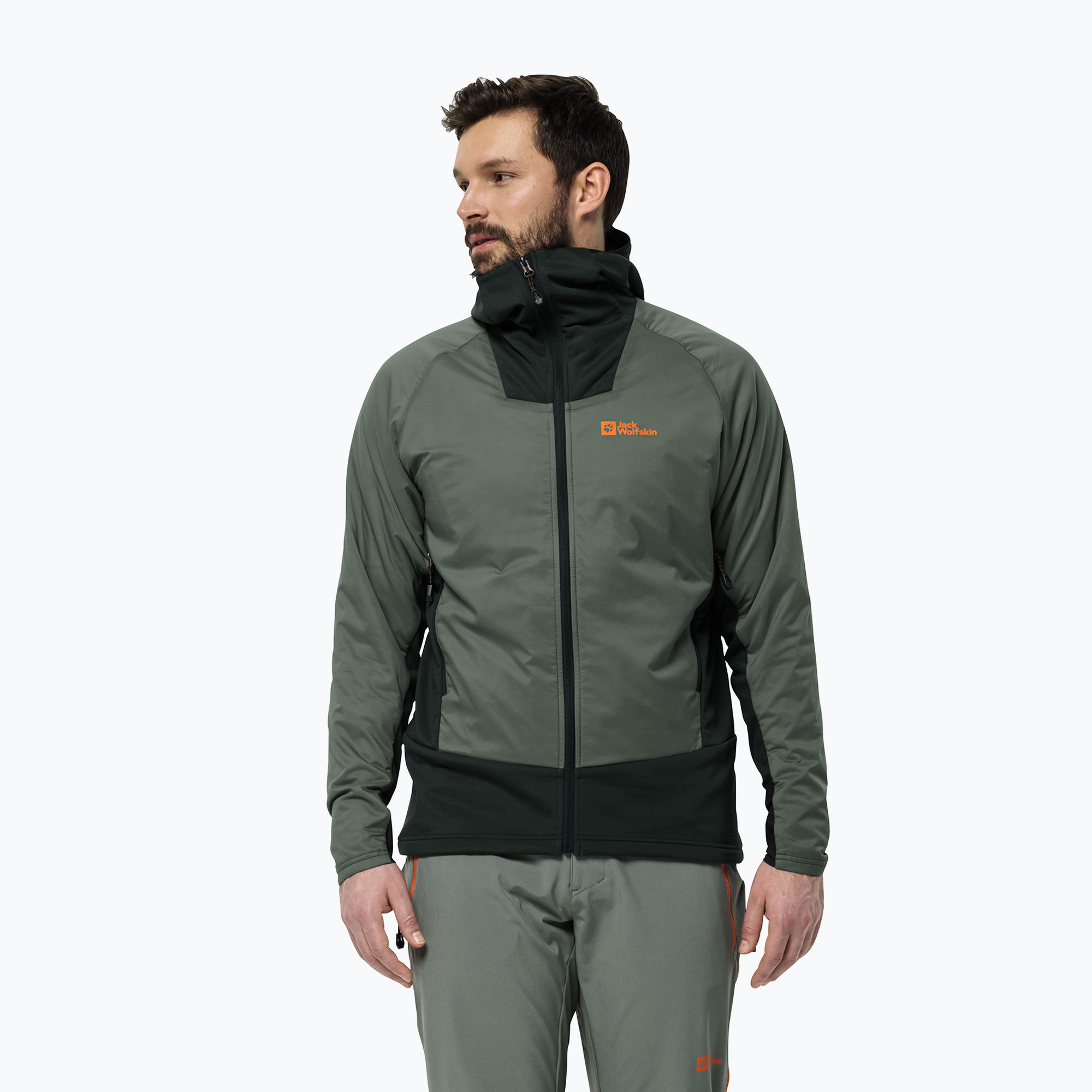 Kurtka przeciwdeszczowa męska Jack Wolfskin Alpspitze Ins Hybrid hedge green | WYSYŁKA W 24H | 30 DNI NA ZWROT