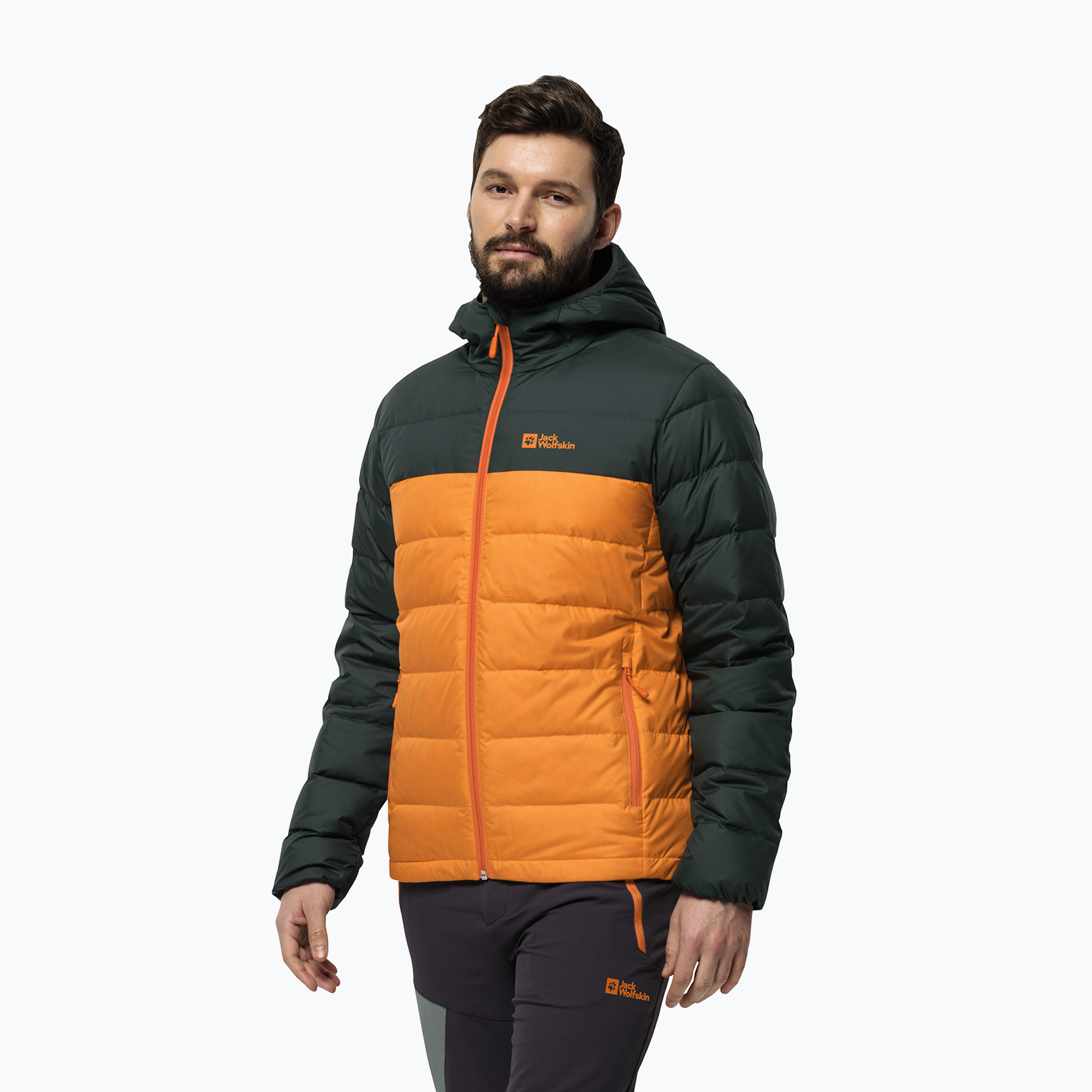 Kurtka puchowa męska Jack Wolfskin Ather Down Hoody dragon fire | WYSYŁKA W 24H | 30 DNI NA ZWROT