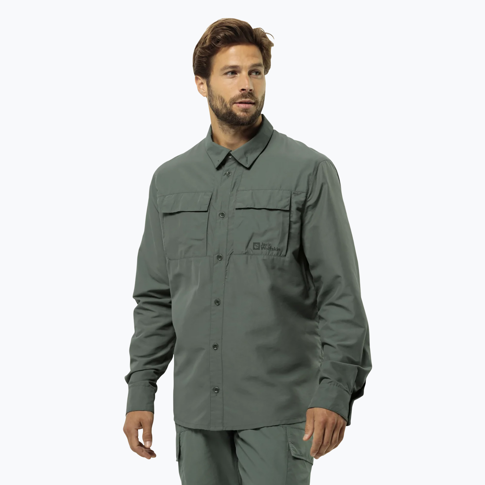 Koszula męska Jack Wolfskin Barrier hedge green | WYSYŁKA W 24H | 30 DNI NA ZWROT