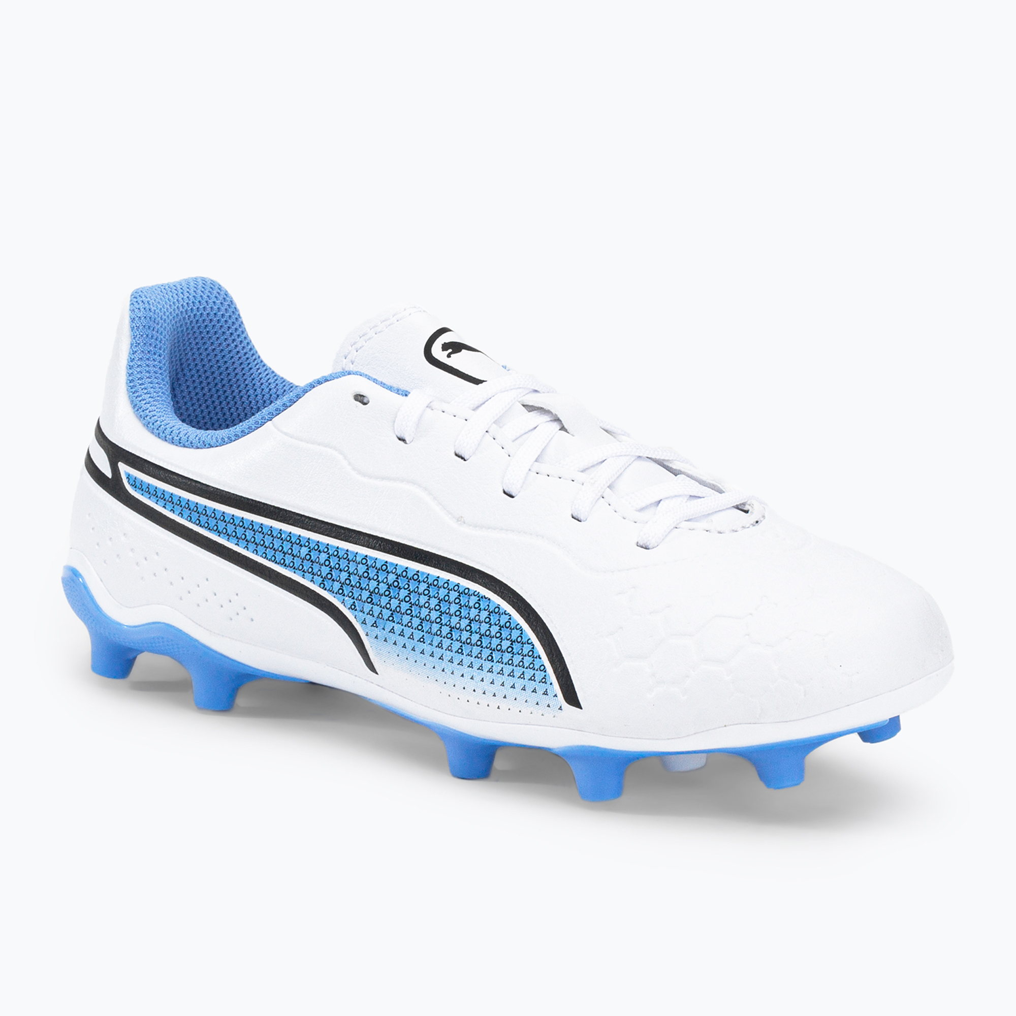 Фото - Футбольні бутси Puma Buty piłkarskie dziecięce  King Match FG/AG  white/ black/blue 