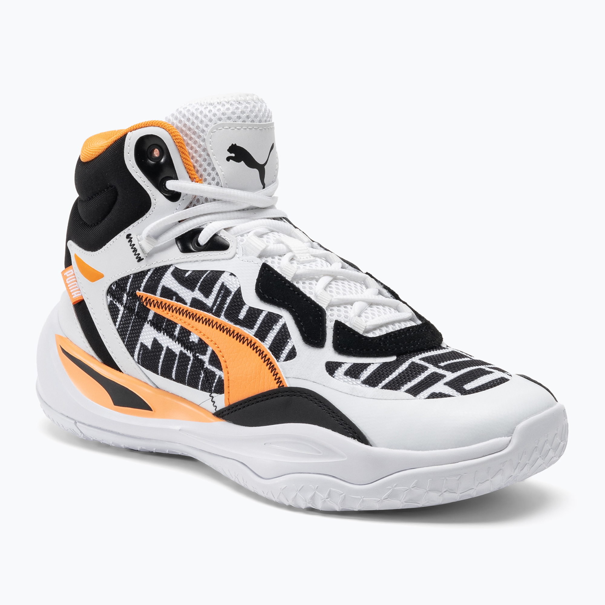Buty do koszykówki męskie PUMA Playmaker Pro Mid Block Party puma white | WYSYŁKA W 24H | 30 DNI NA ZWROT