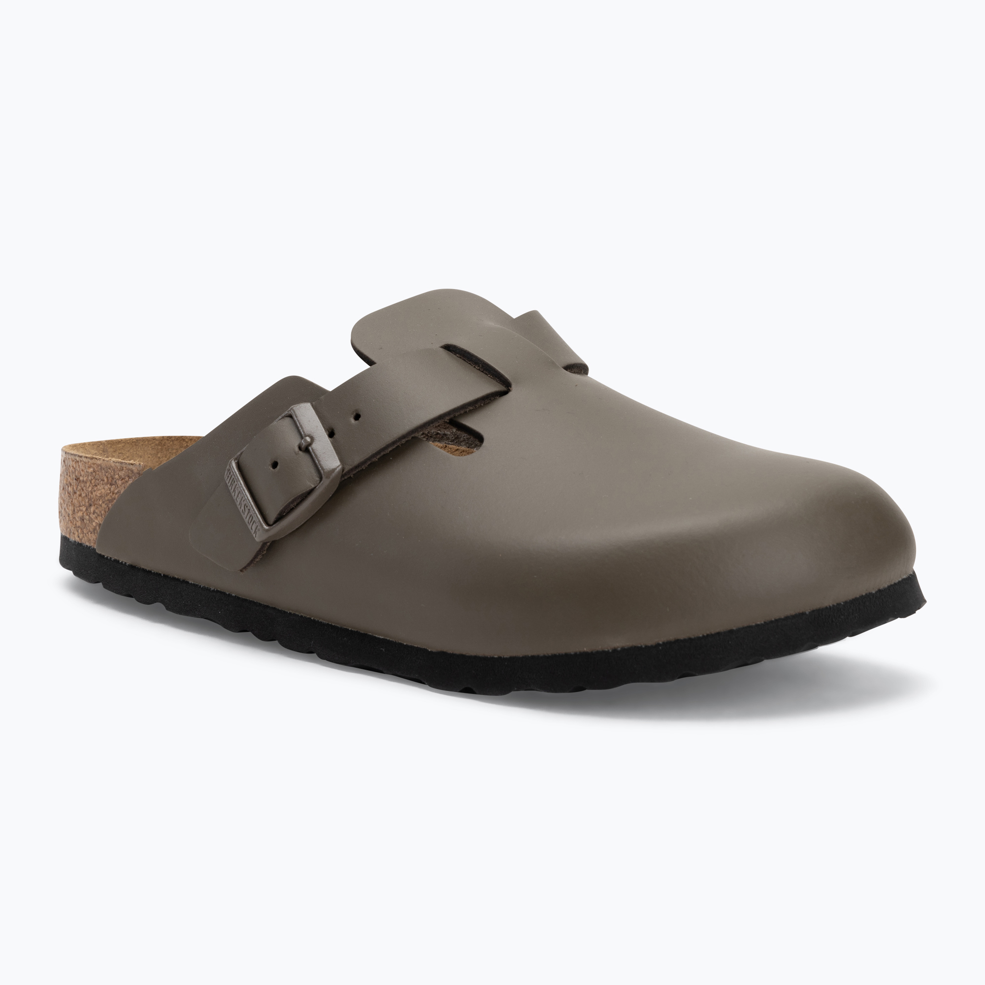 Klapki BIRKENSTOCK Boston NL Narrow smooth leather concrete gray 